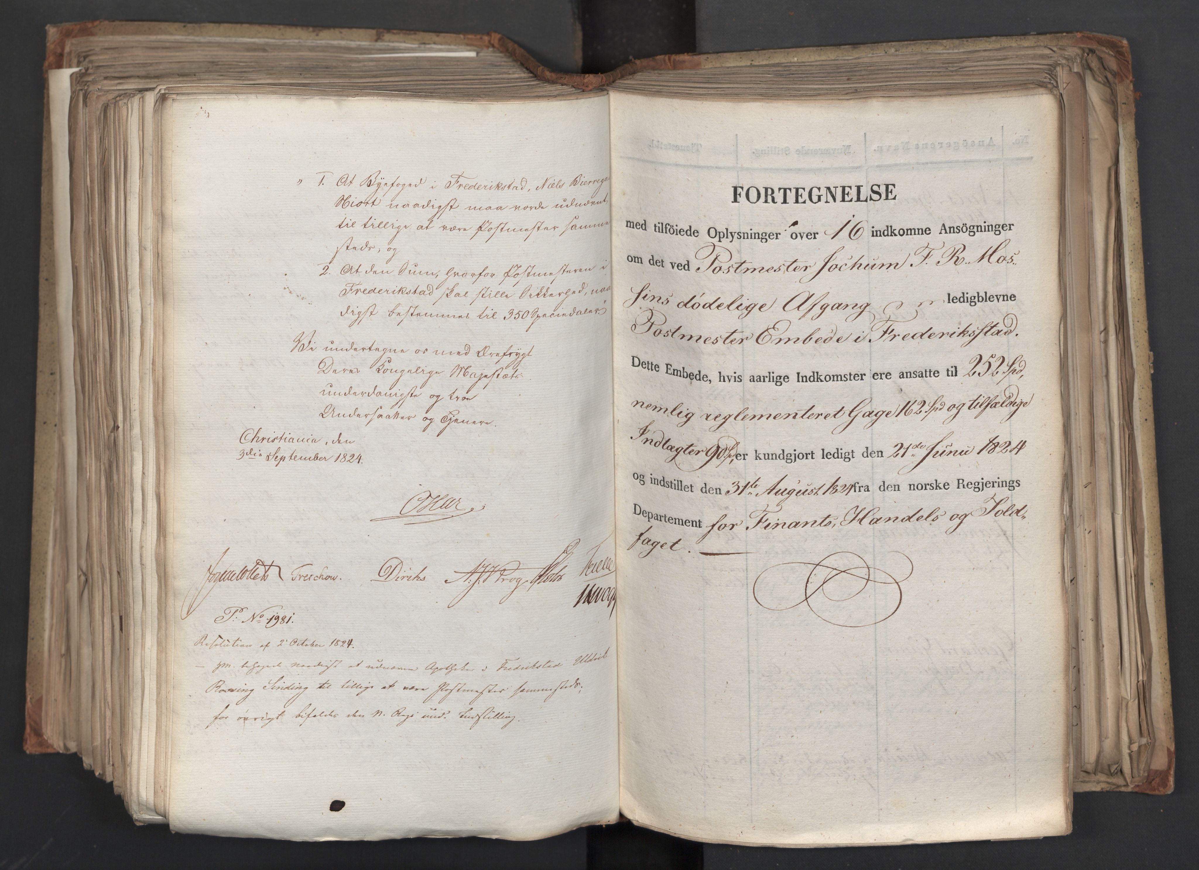 Statsrådsavdelingen i Stockholm, AV/RA-S-1003/D/Da/L0039: Regjeringsinnstillinger nr. 1661-1946, 1824, p. 499