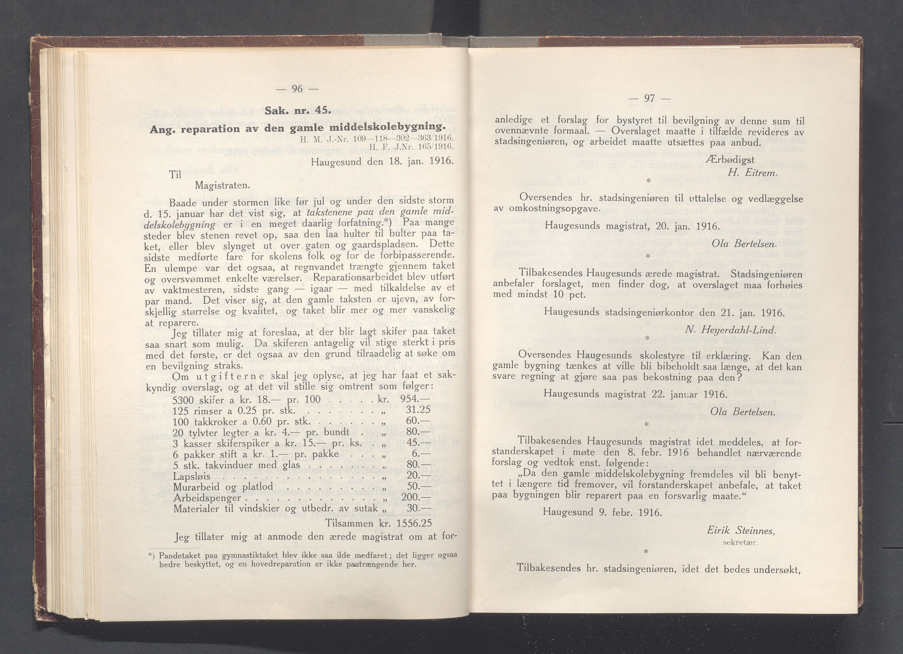 Haugesund kommune - Formannskapet og Bystyret, IKAR/A-740/A/Abb/L0002: Bystyreforhandlinger, 1908-1917, p. 719