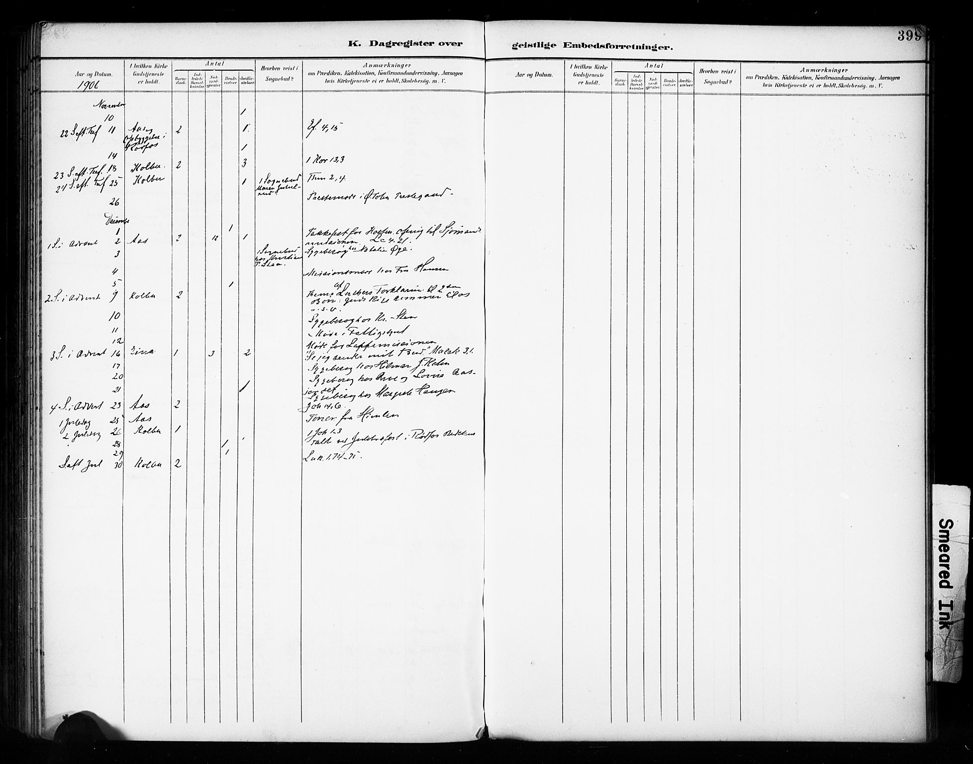 Vestre Toten prestekontor, SAH/PREST-108/H/Ha/Haa/L0011: Parish register (official) no. 11, 1895-1906, p. 399