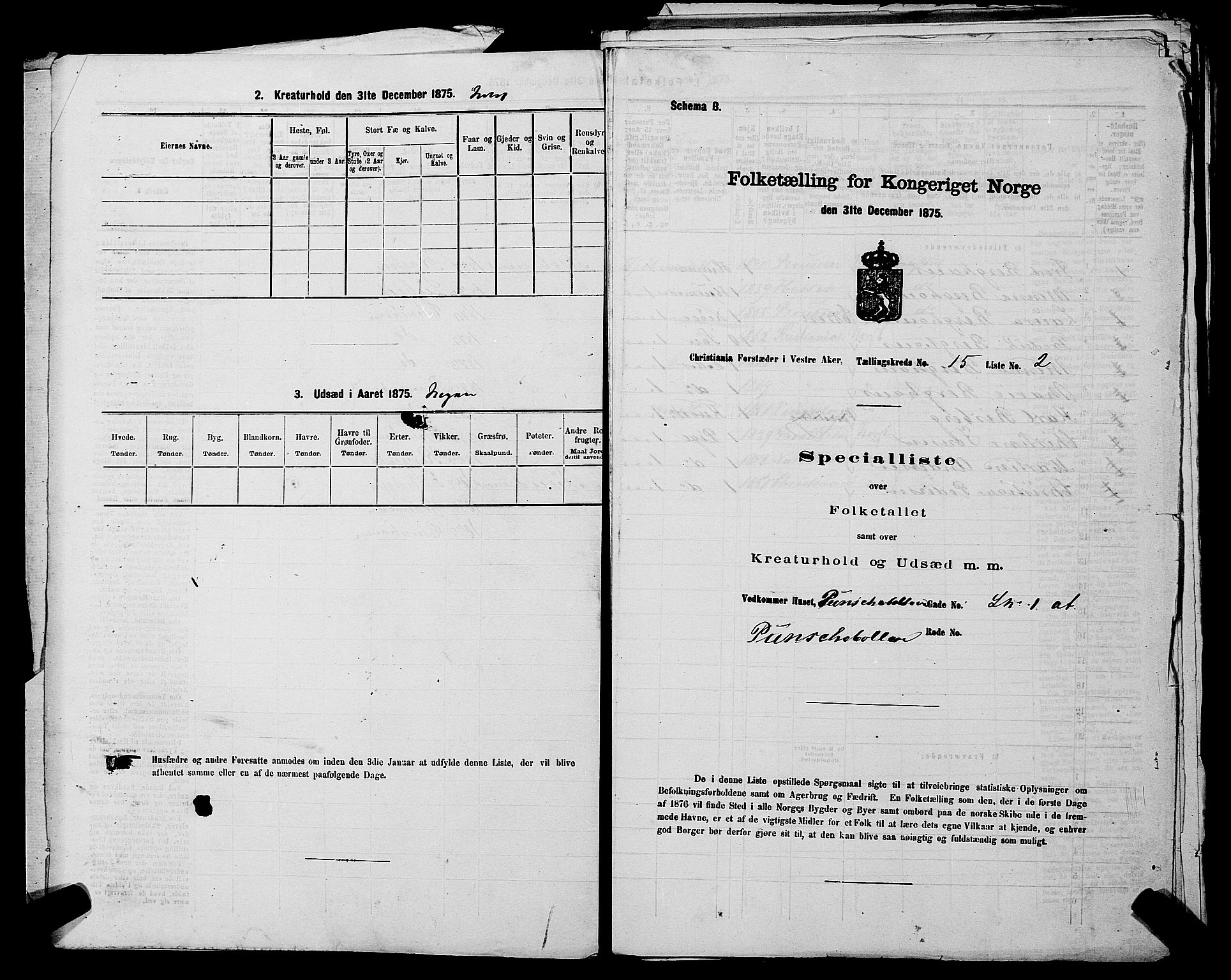 RA, 1875 census for 0218aP Vestre Aker, 1875, p. 2568