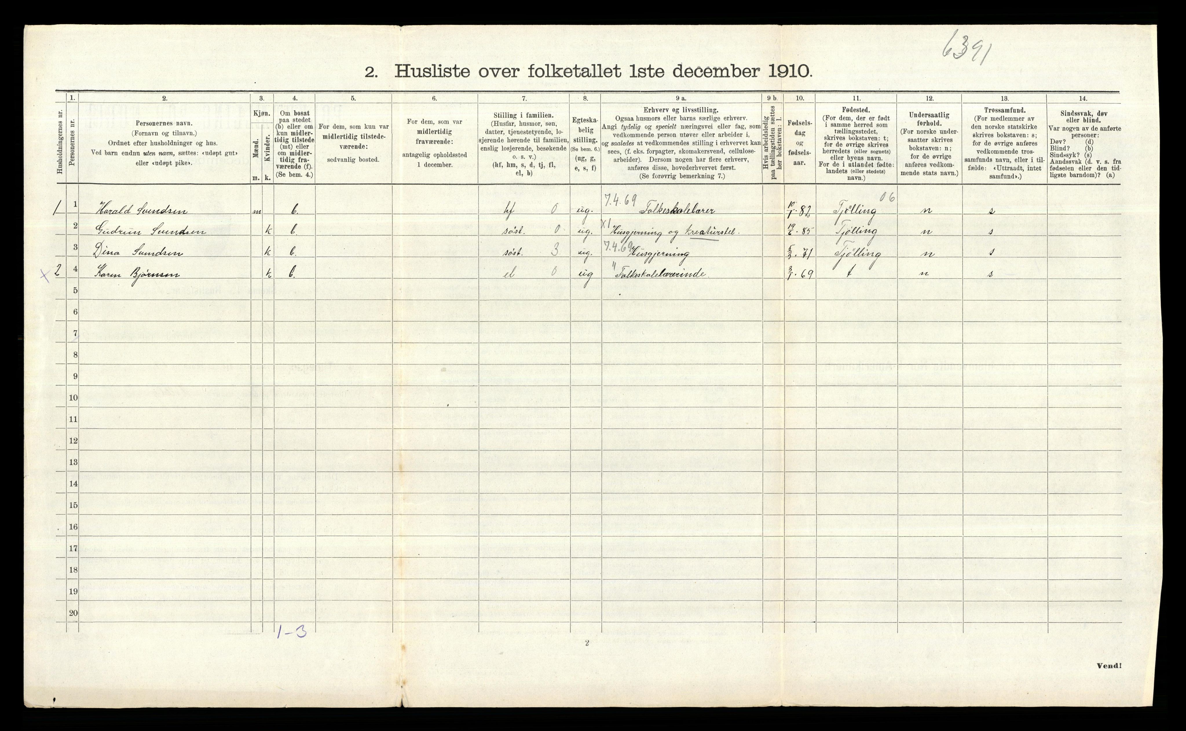 RA, 1910 census for Rygge, 1910, p. 749