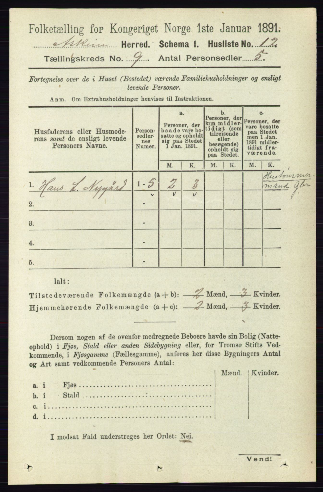 RA, 1891 census for 0124 Askim, 1891, p. 1451