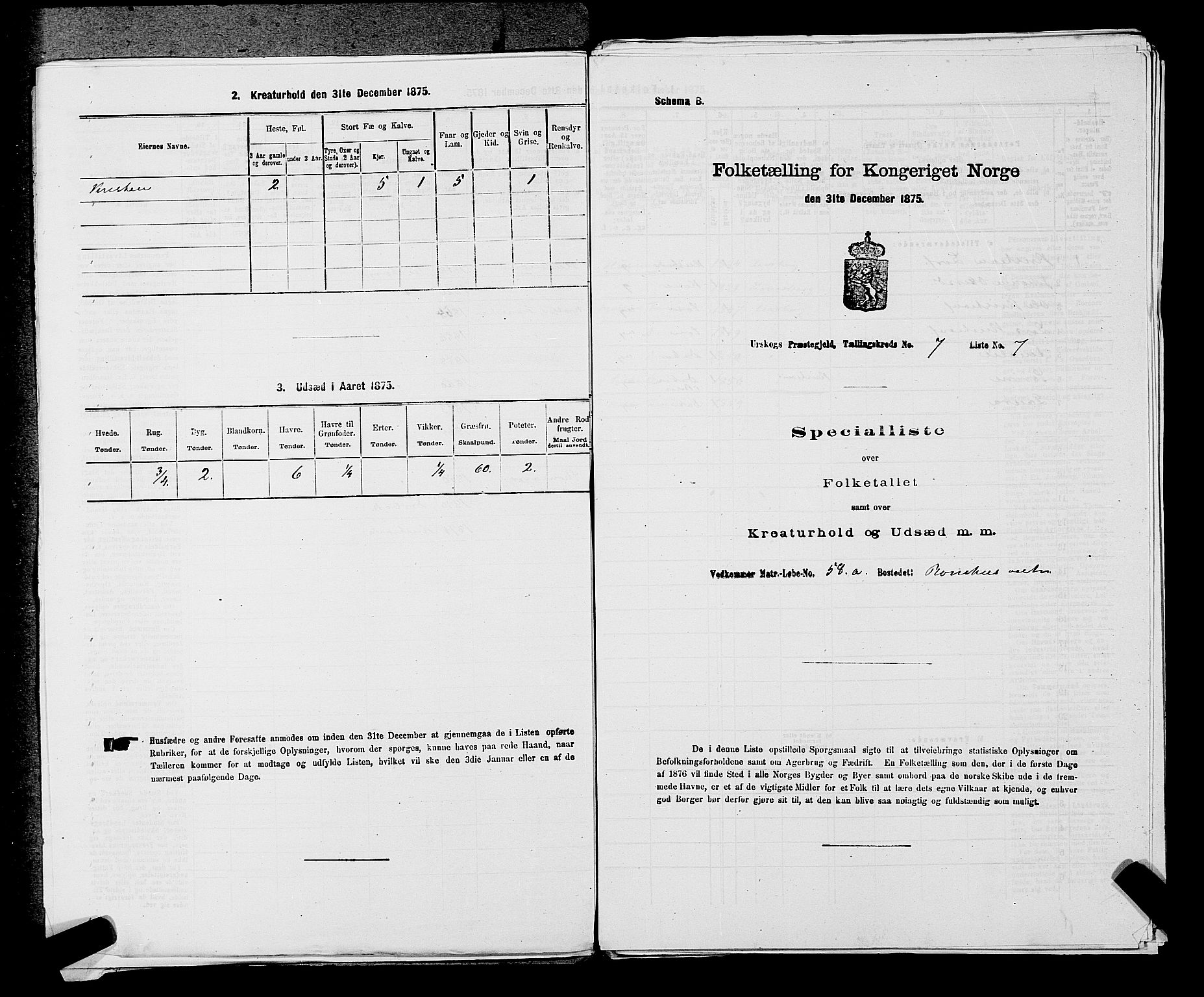 RA, 1875 census for 0224P Aurskog, 1875, p. 697