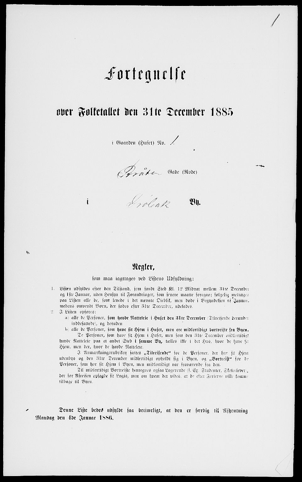 RA, 1885 census for 0203 Drøbak, 1885, p. 2