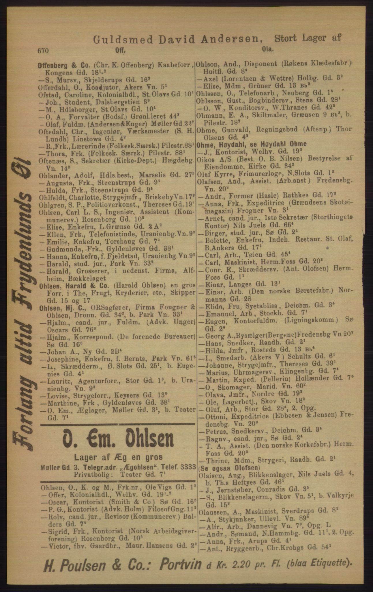 Kristiania/Oslo adressebok, PUBL/-, 1906, p. 670