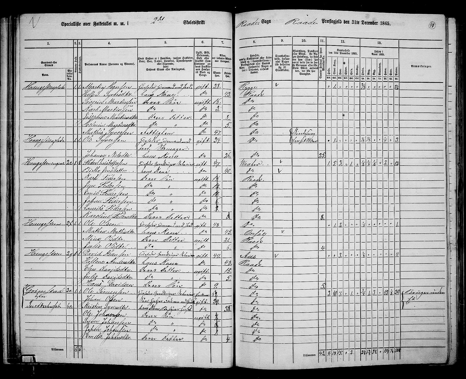 RA, 1865 census for Råde, 1865, p. 35