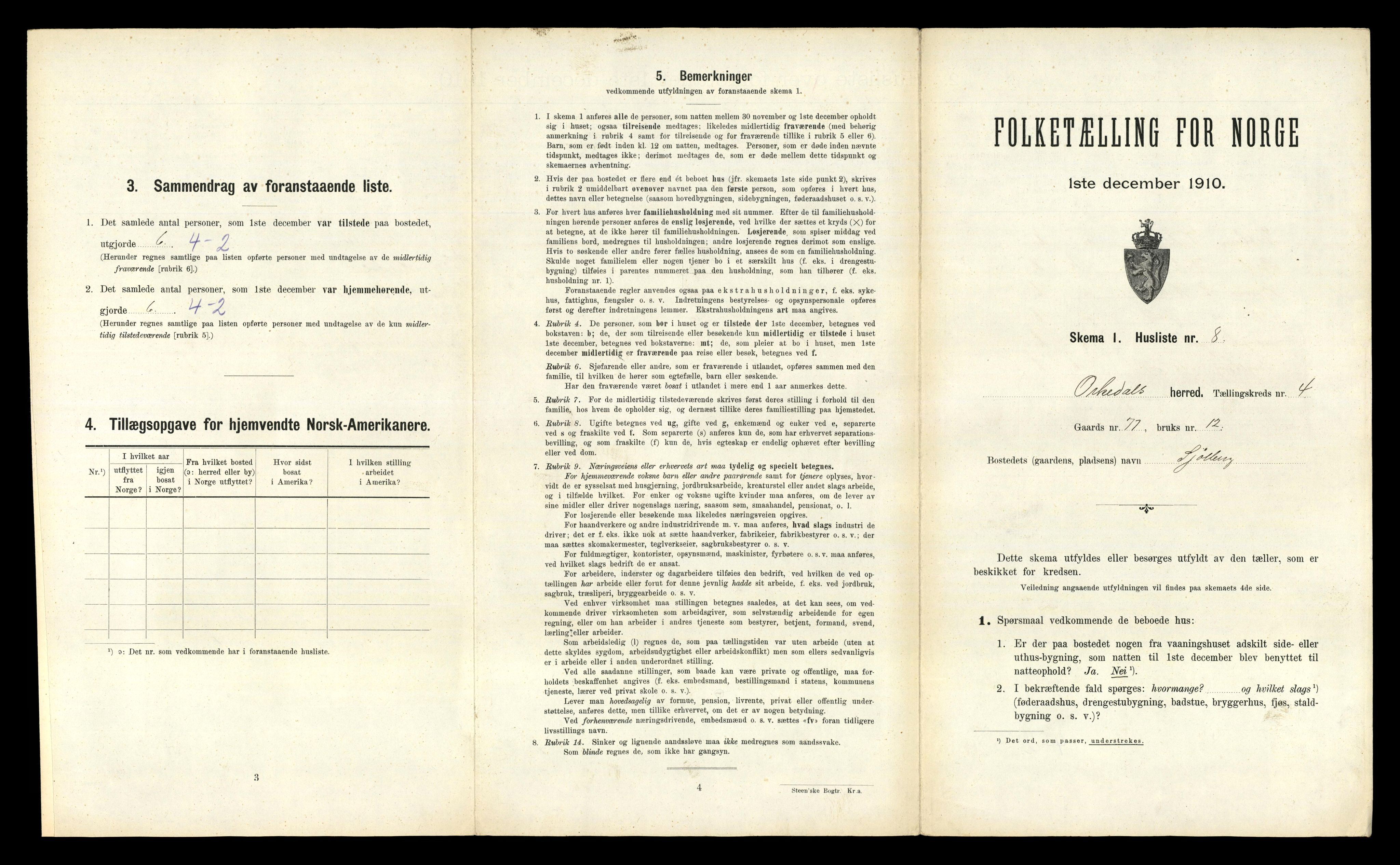 RA, 1910 census for Orkdal, 1910, p. 1111