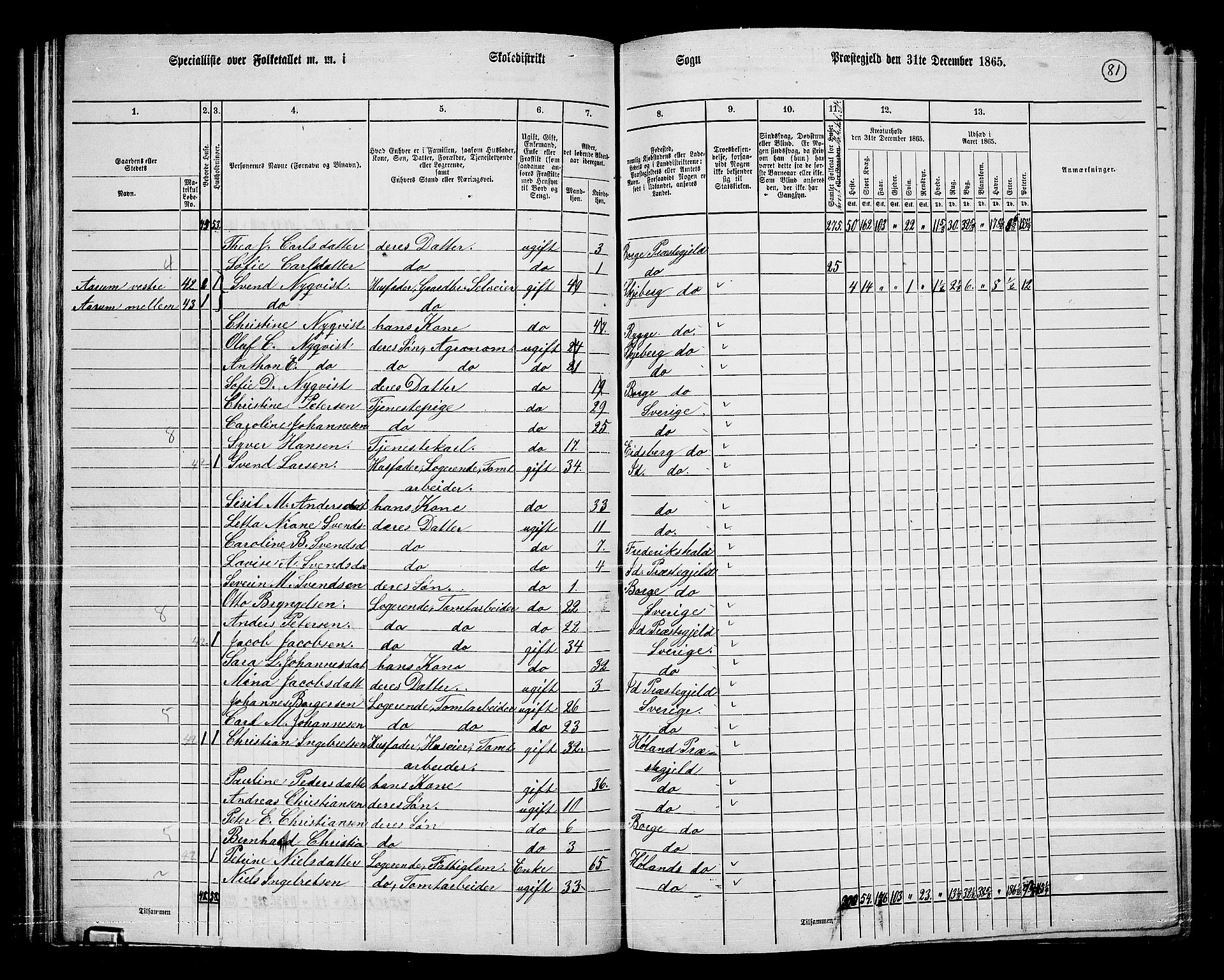 RA, 1865 census for Borge, 1865, p. 76