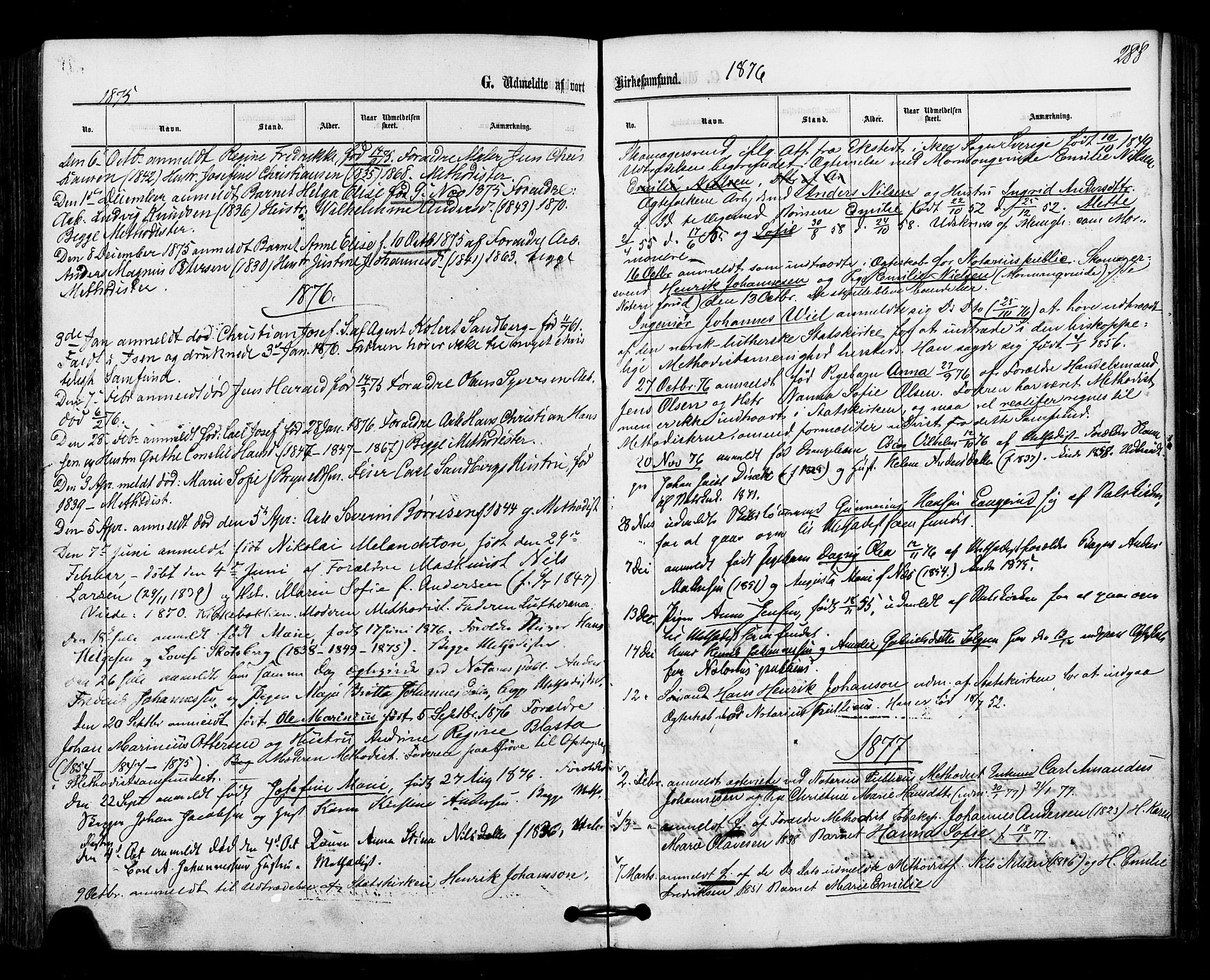 Halden prestekontor Kirkebøker, SAO/A-10909/F/Fa/L0010: Parish register (official) no. I 10, 1866-1877, p. 288