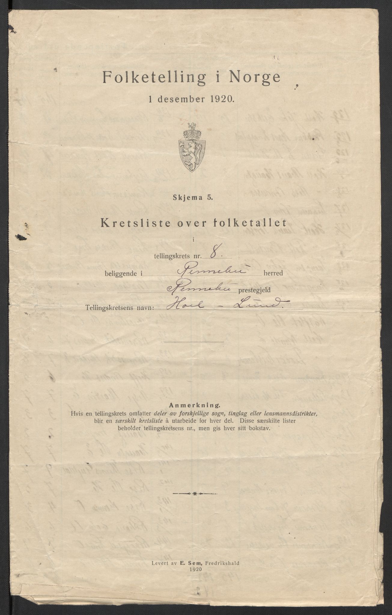 SAT, 1920 census for Rennebu, 1920, p. 30