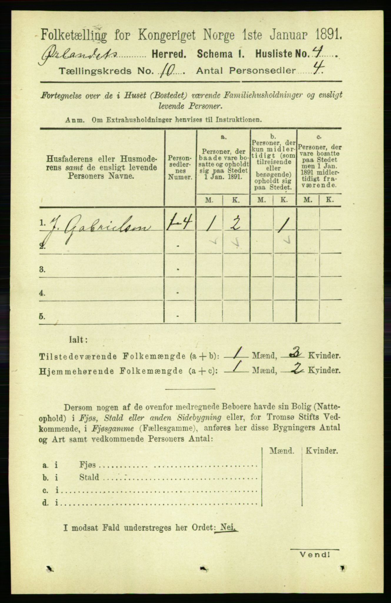 RA, 1891 census for 1621 Ørland, 1891, p. 4106