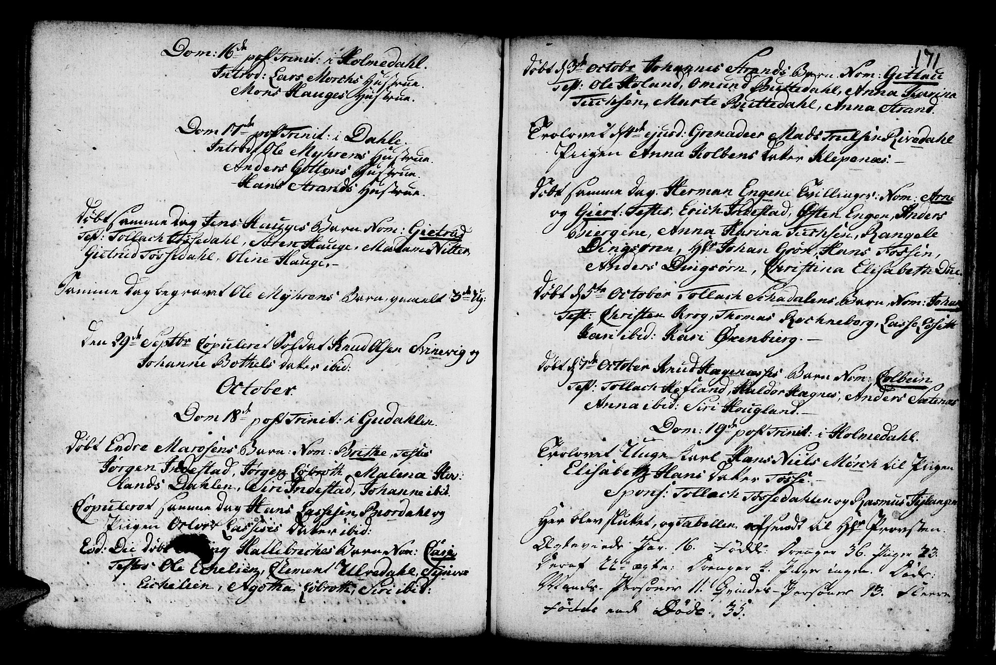 Fjaler sokneprestembete, SAB/A-79801/H/Haa/Haaa/L0001: Parish register (official) no. A 1, 1755-1778, p. 171
