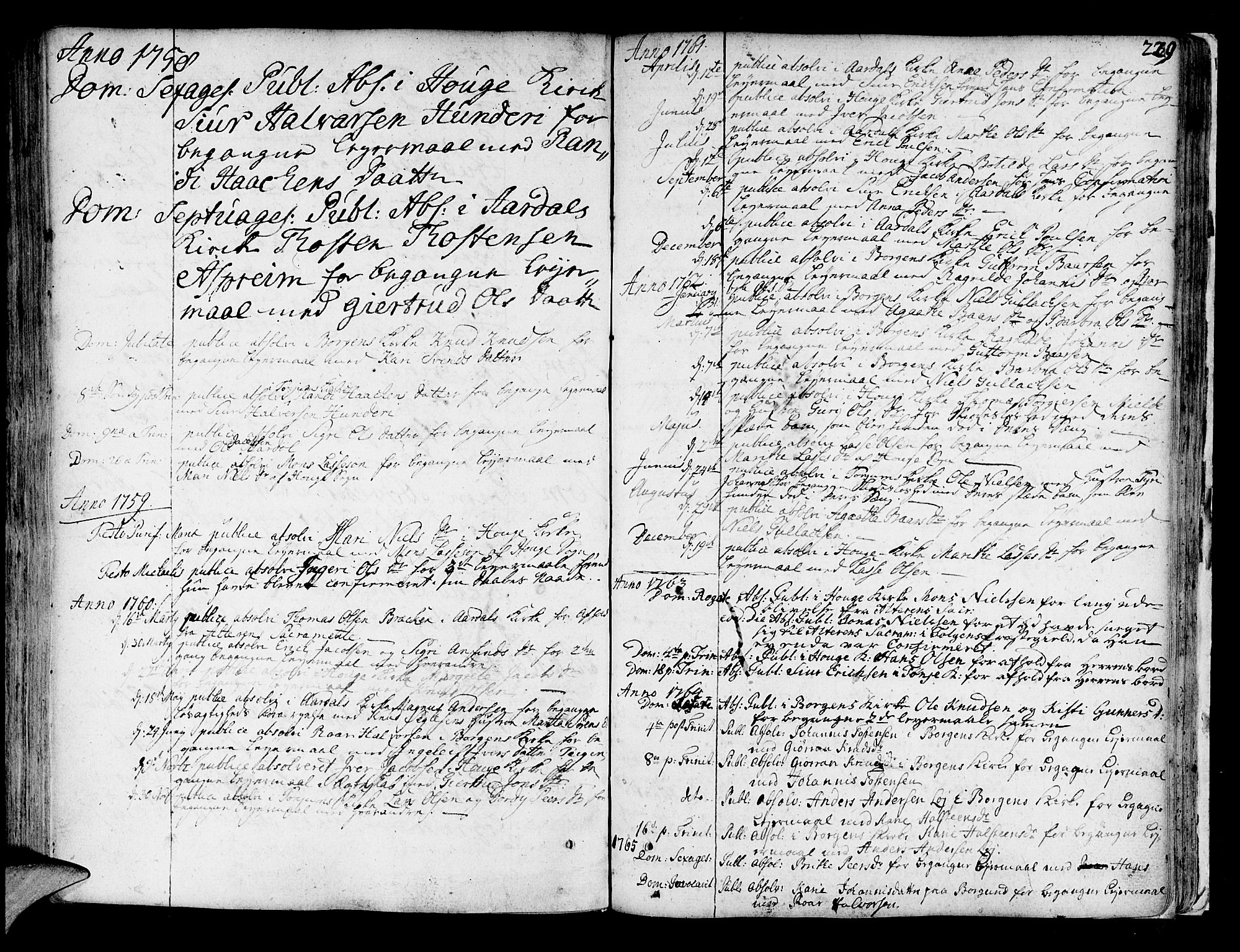 Lærdal sokneprestembete, SAB/A-81201: Parish register (official) no. A 2, 1752-1782, p. 229