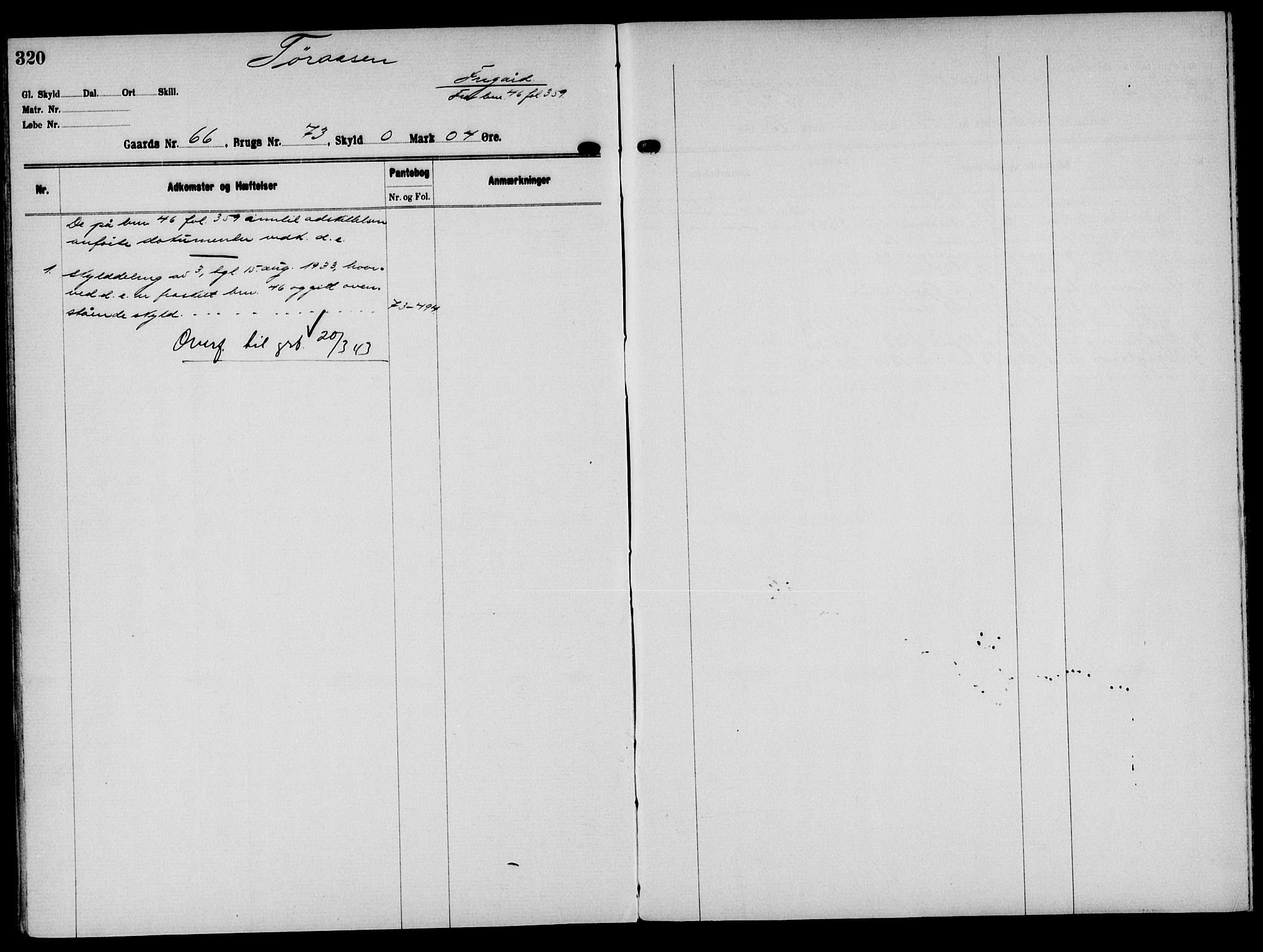 Solør tingrett, AV/SAH-TING-008/H/Ha/Hak/L0005: Mortgage register no. V, 1900-1935, p. 320