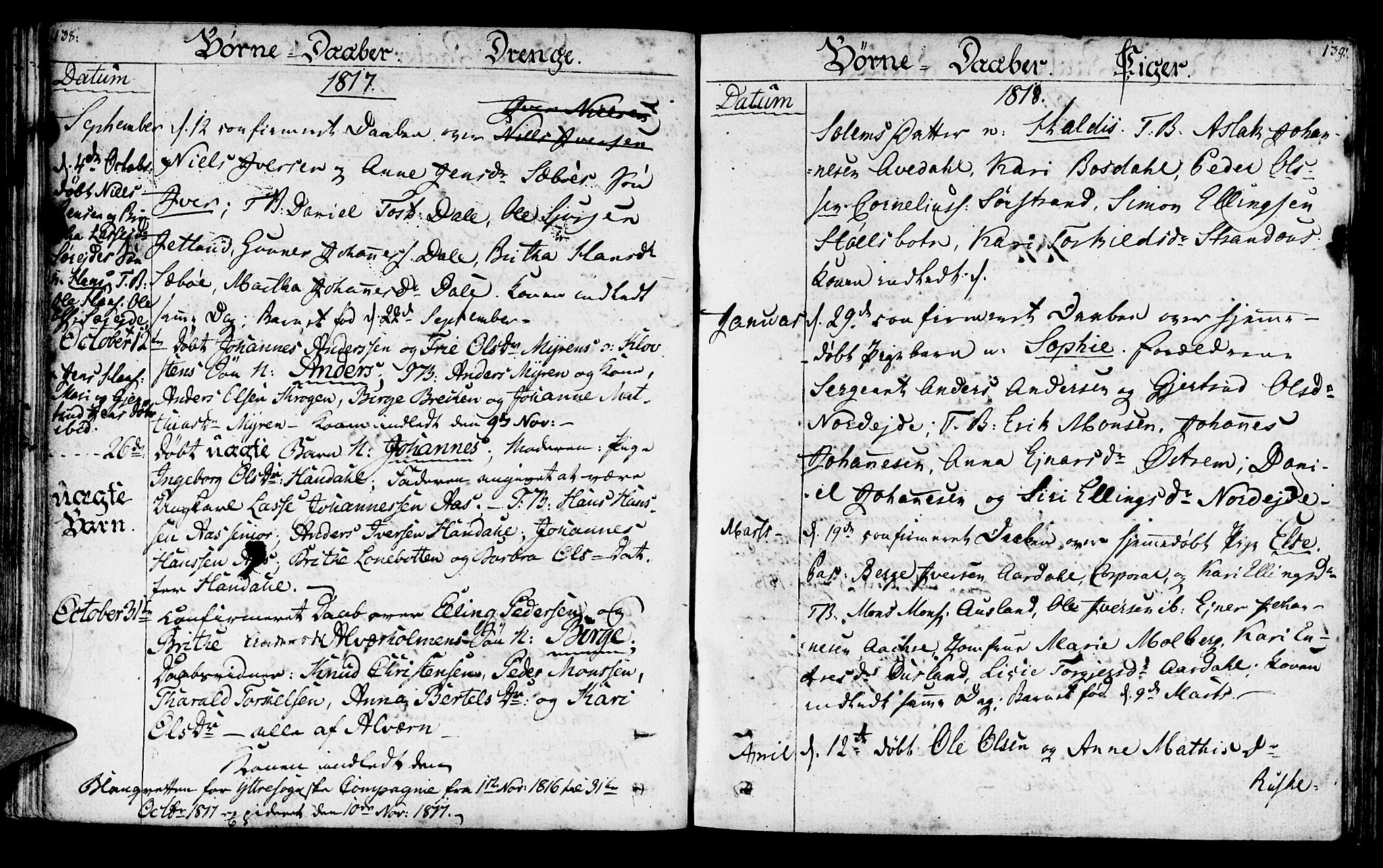 Lavik sokneprestembete, AV/SAB-A-80901: Parish register (official) no. A 1, 1809-1822, p. 138-139