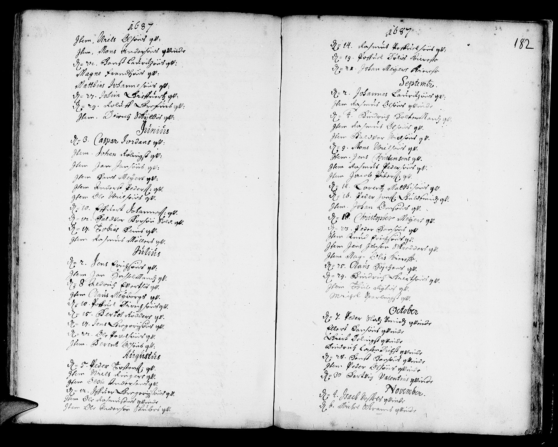 Korskirken sokneprestembete, AV/SAB-A-76101/H/Haa/L0001: Parish register (official) no. A 1, 1674-1688, p. 182