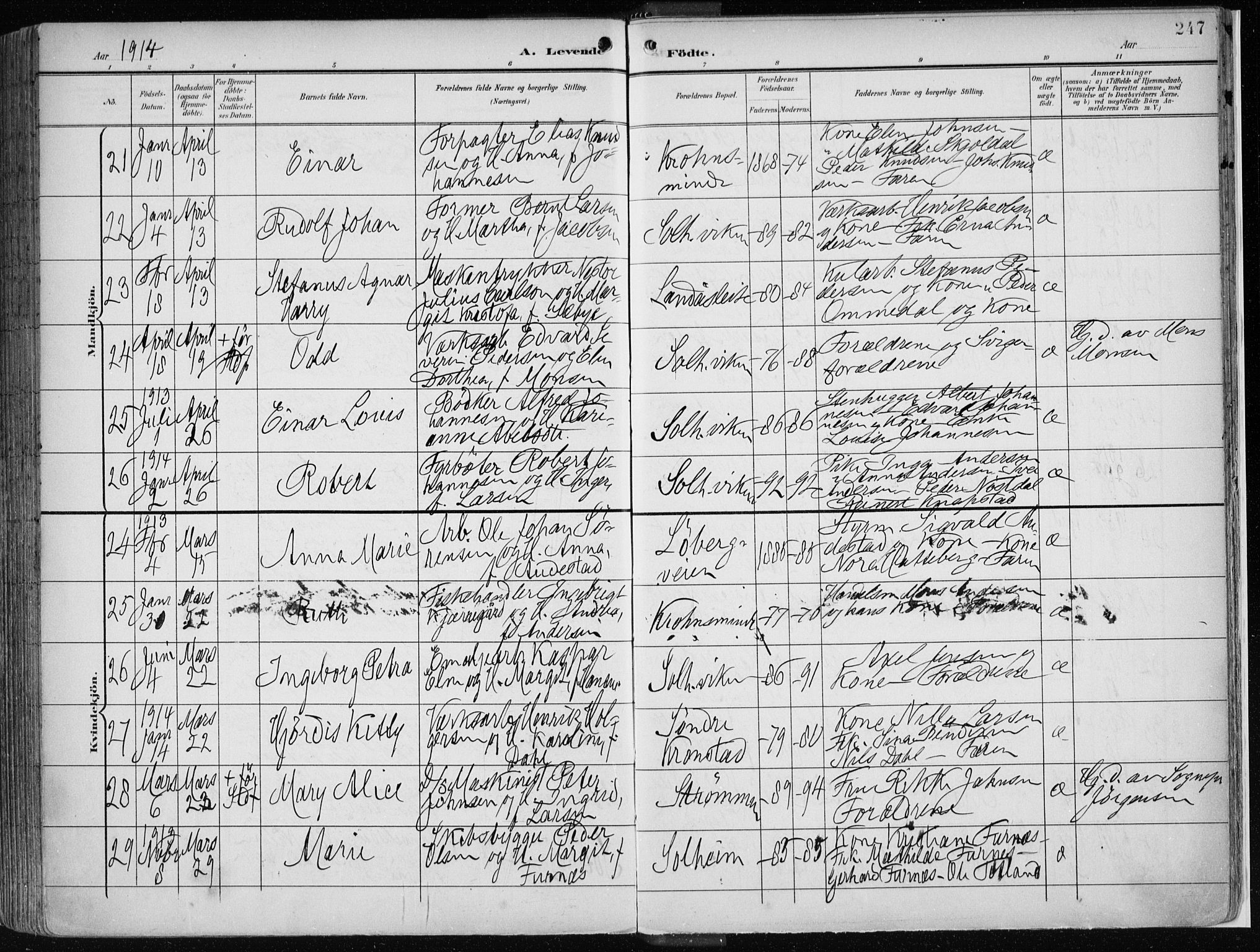 Årstad Sokneprestembete, AV/SAB-A-79301/H/Haa/L0002: Parish register (official) no. A 2, 1899-1914, p. 247