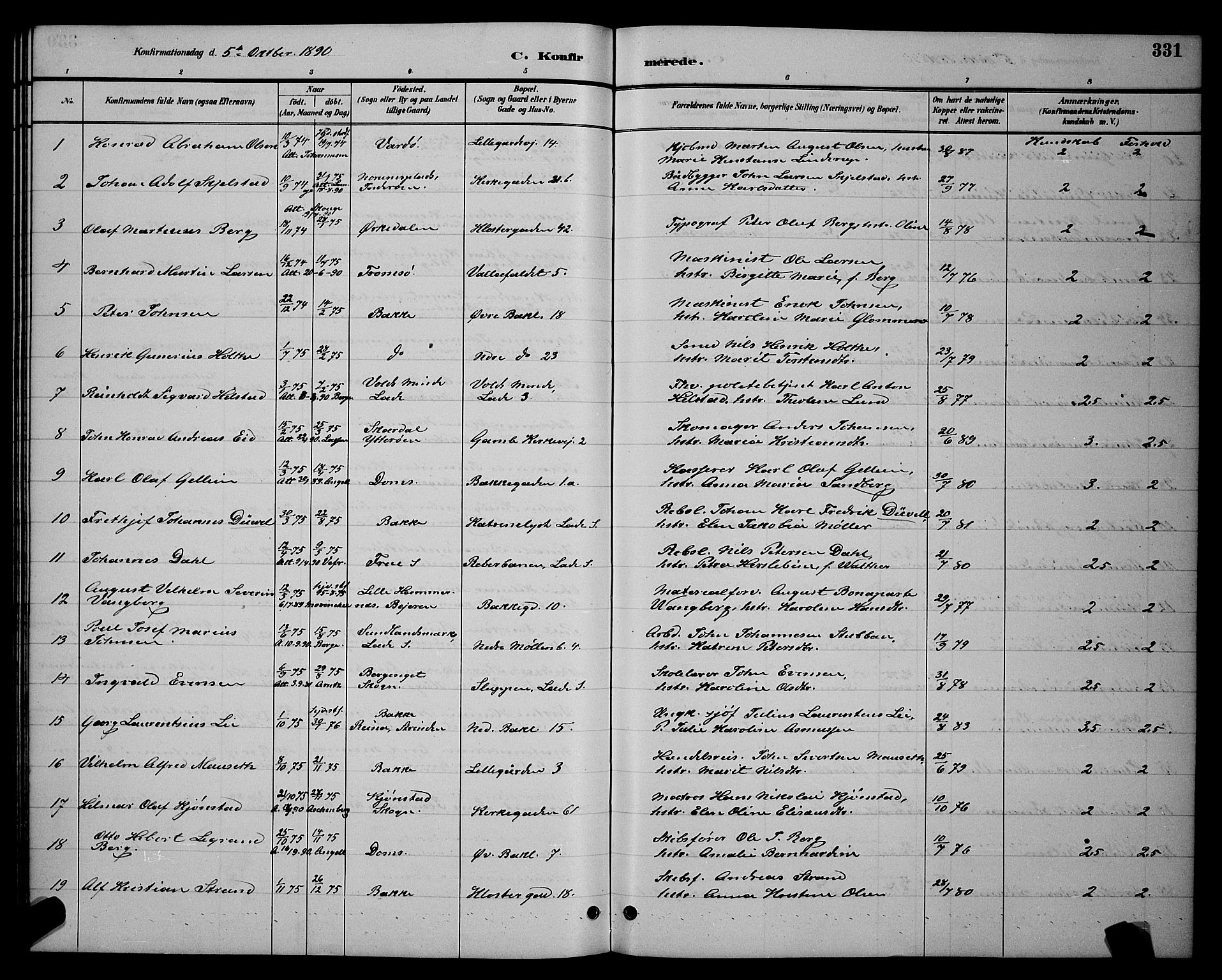 Ministerialprotokoller, klokkerbøker og fødselsregistre - Sør-Trøndelag, AV/SAT-A-1456/604/L0222: Parish register (copy) no. 604C05, 1886-1895, p. 331