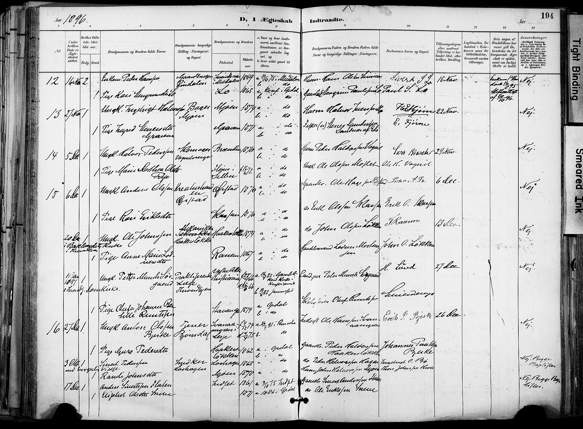 Ministerialprotokoller, klokkerbøker og fødselsregistre - Sør-Trøndelag, SAT/A-1456/678/L0902: Parish register (official) no. 678A11, 1895-1911, p. 194