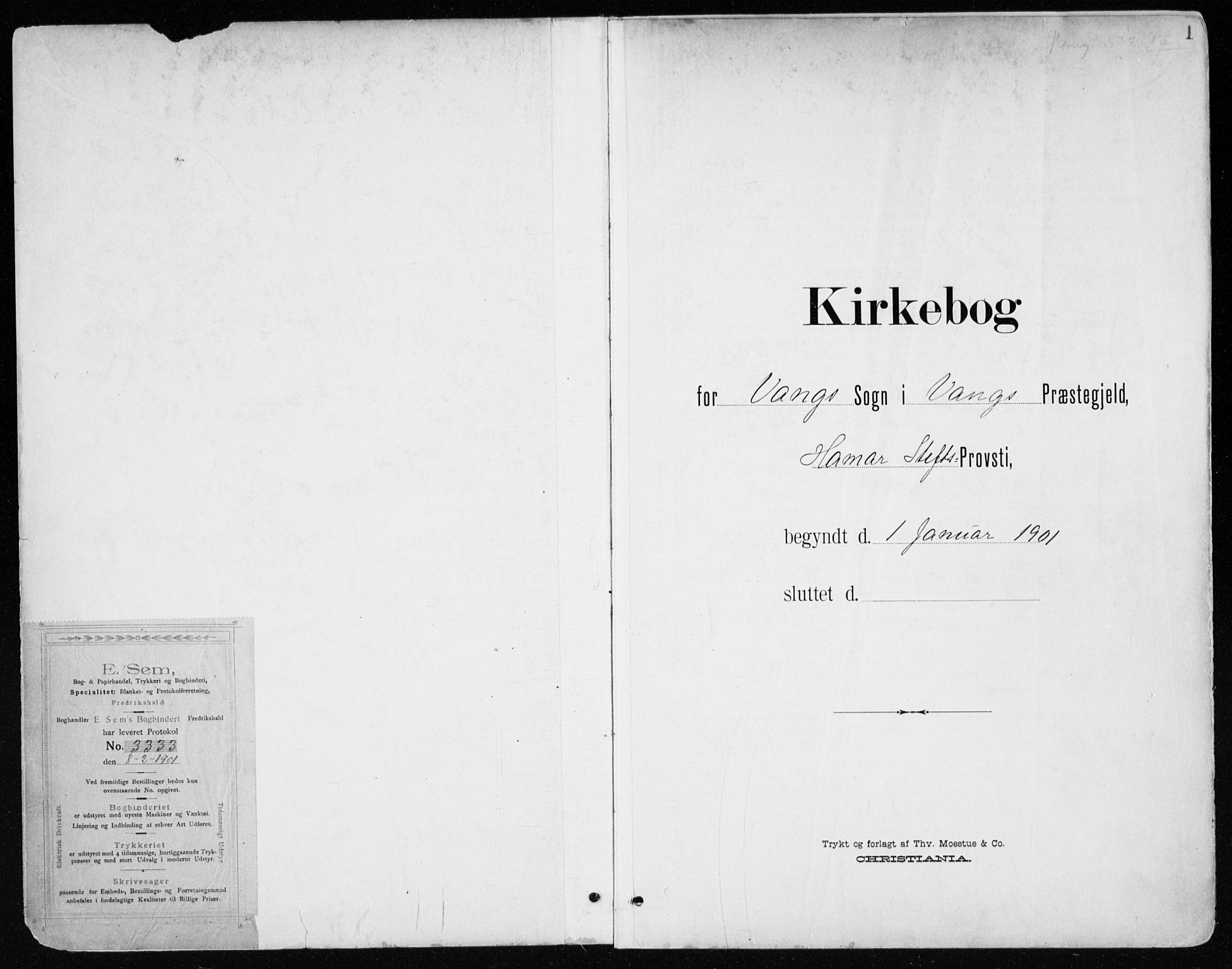 Vang prestekontor, Hedmark, AV/SAH-PREST-008/H/Ha/Haa/L0021: Parish register (official) no. 21, 1902-1917, p. 1