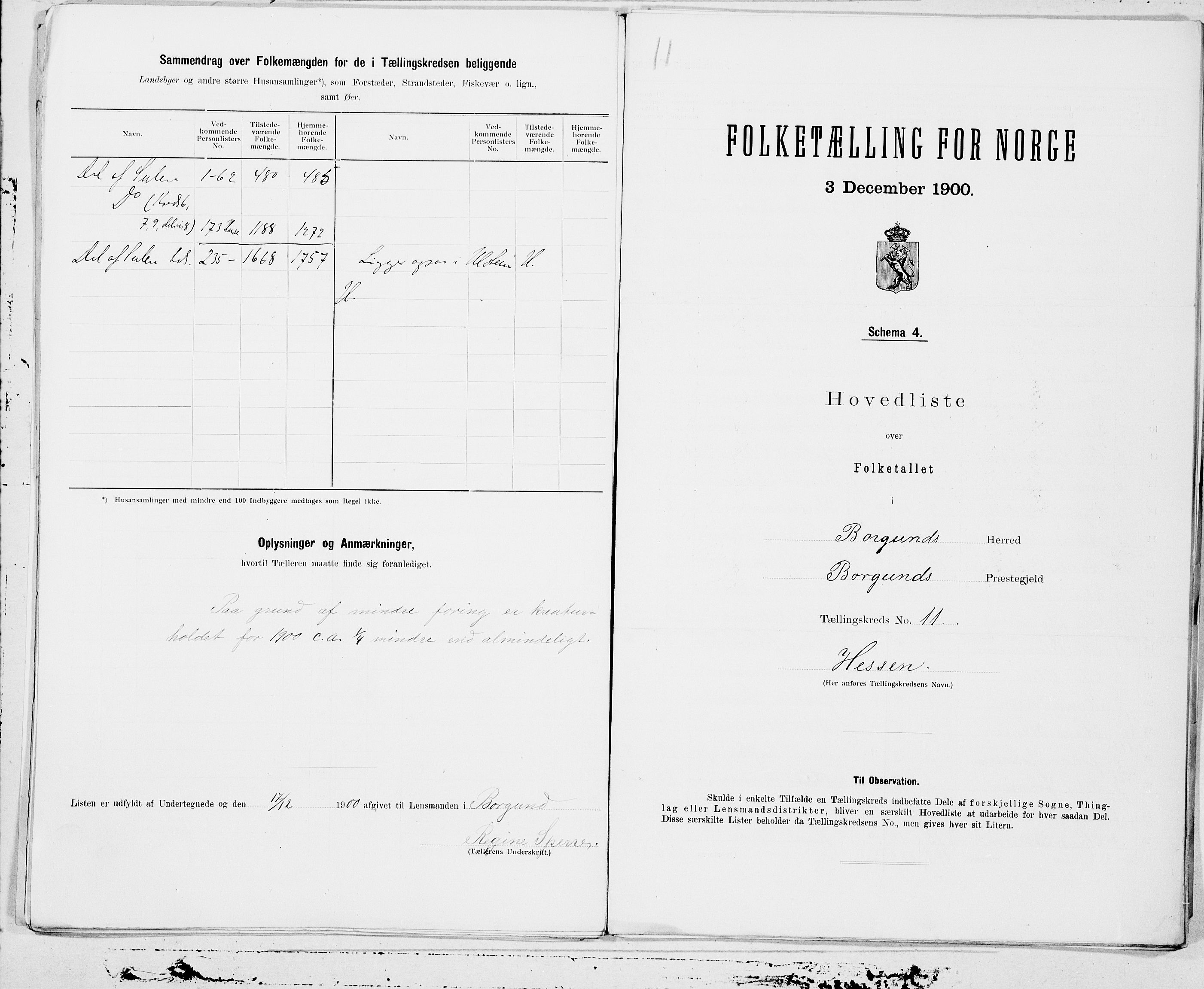 SAT, 1900 census for Borgund, 1900, p. 22