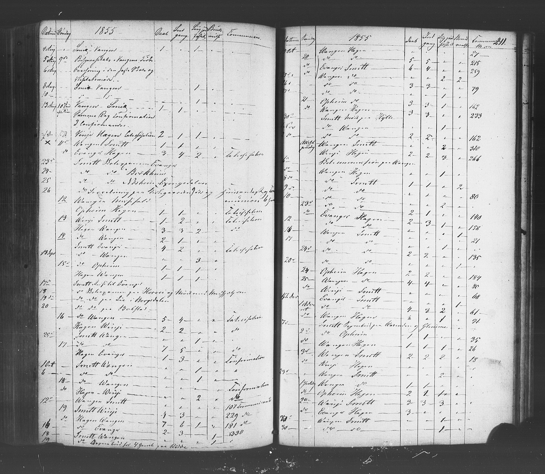 Voss sokneprestembete, SAB/A-79001/H/Haa: Parish register (official) no. A 19, 1851-1886, p. 211
