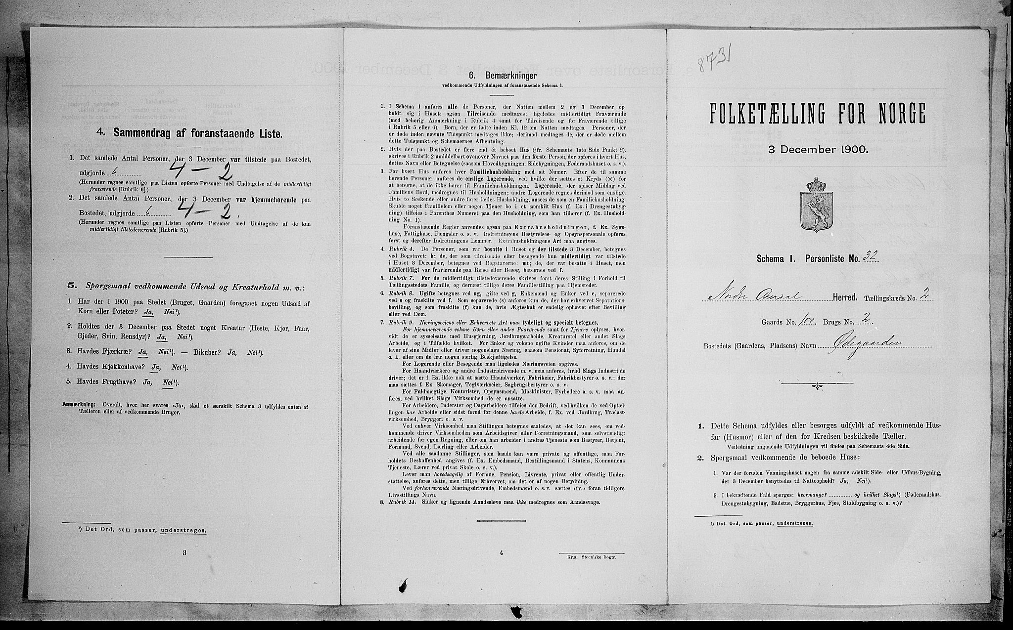 SAH, 1900 census for Nord-Aurdal, 1900, p. 228