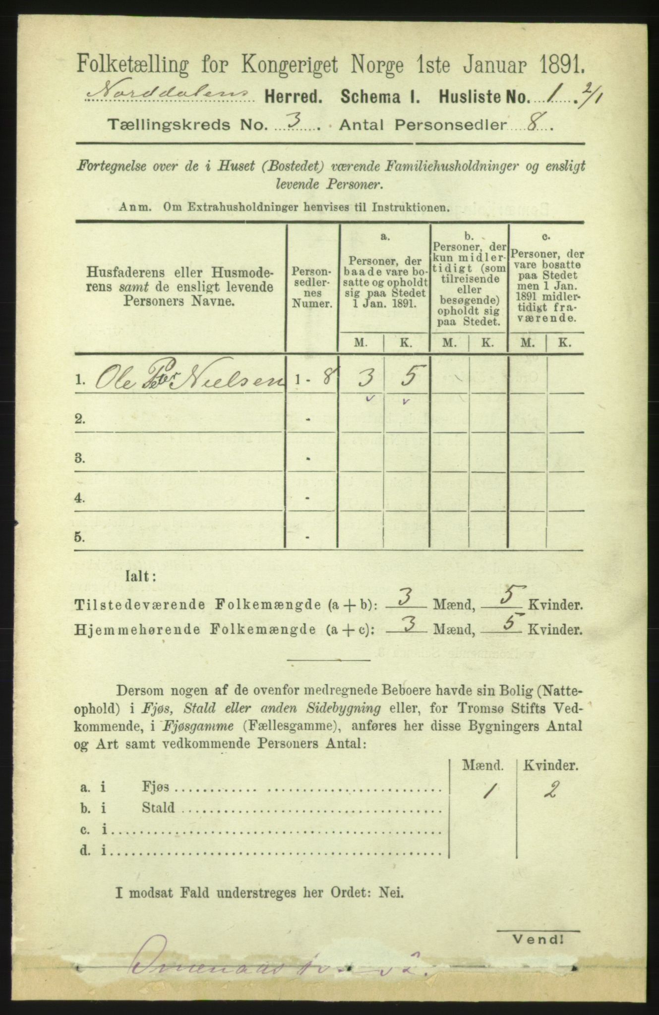 RA, 1891 census for 1524 Norddal, 1891, p. 509