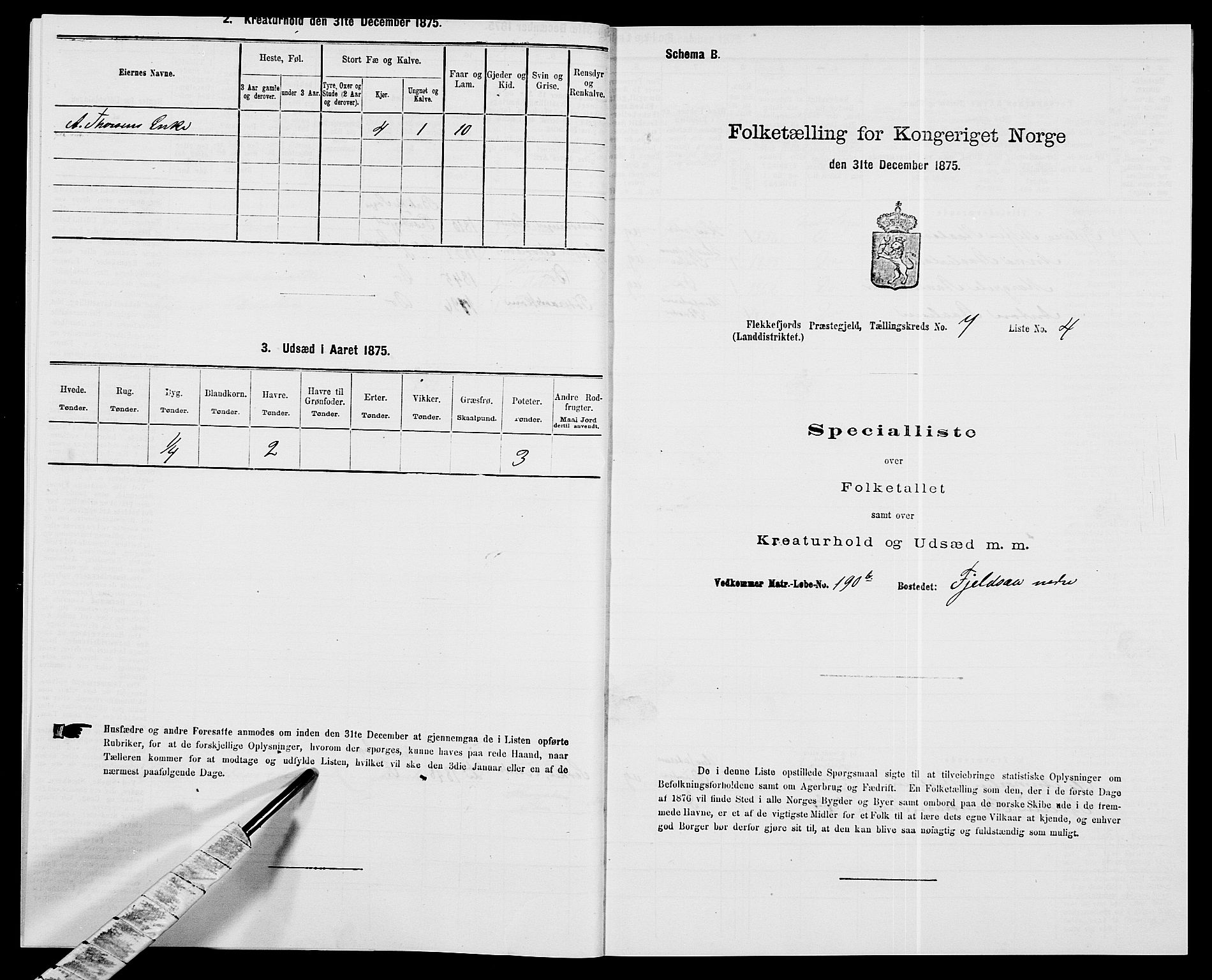 SAK, 1875 census for 1042L Flekkefjord/Nes og Hidra, 1875, p. 869