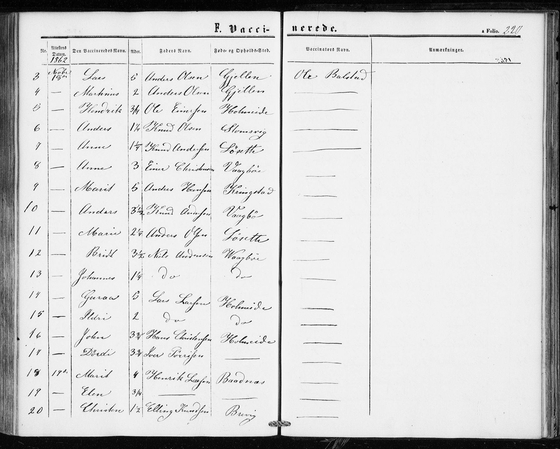 Ministerialprotokoller, klokkerbøker og fødselsregistre - Møre og Romsdal, AV/SAT-A-1454/586/L0985: Parish register (official) no. 586A11, 1857-1866, p. 220