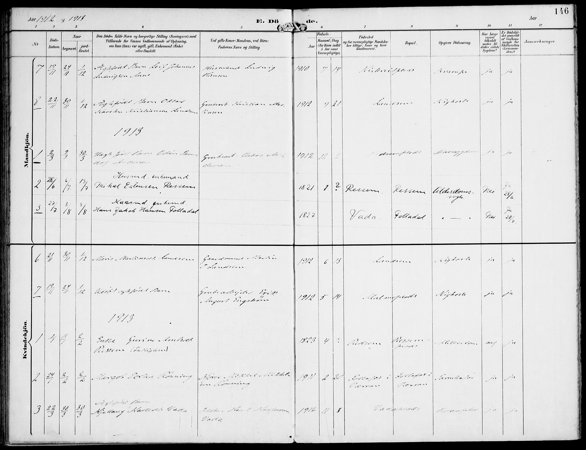 Ministerialprotokoller, klokkerbøker og fødselsregistre - Nord-Trøndelag, SAT/A-1458/745/L0430: Parish register (official) no. 745A02, 1895-1913, p. 146