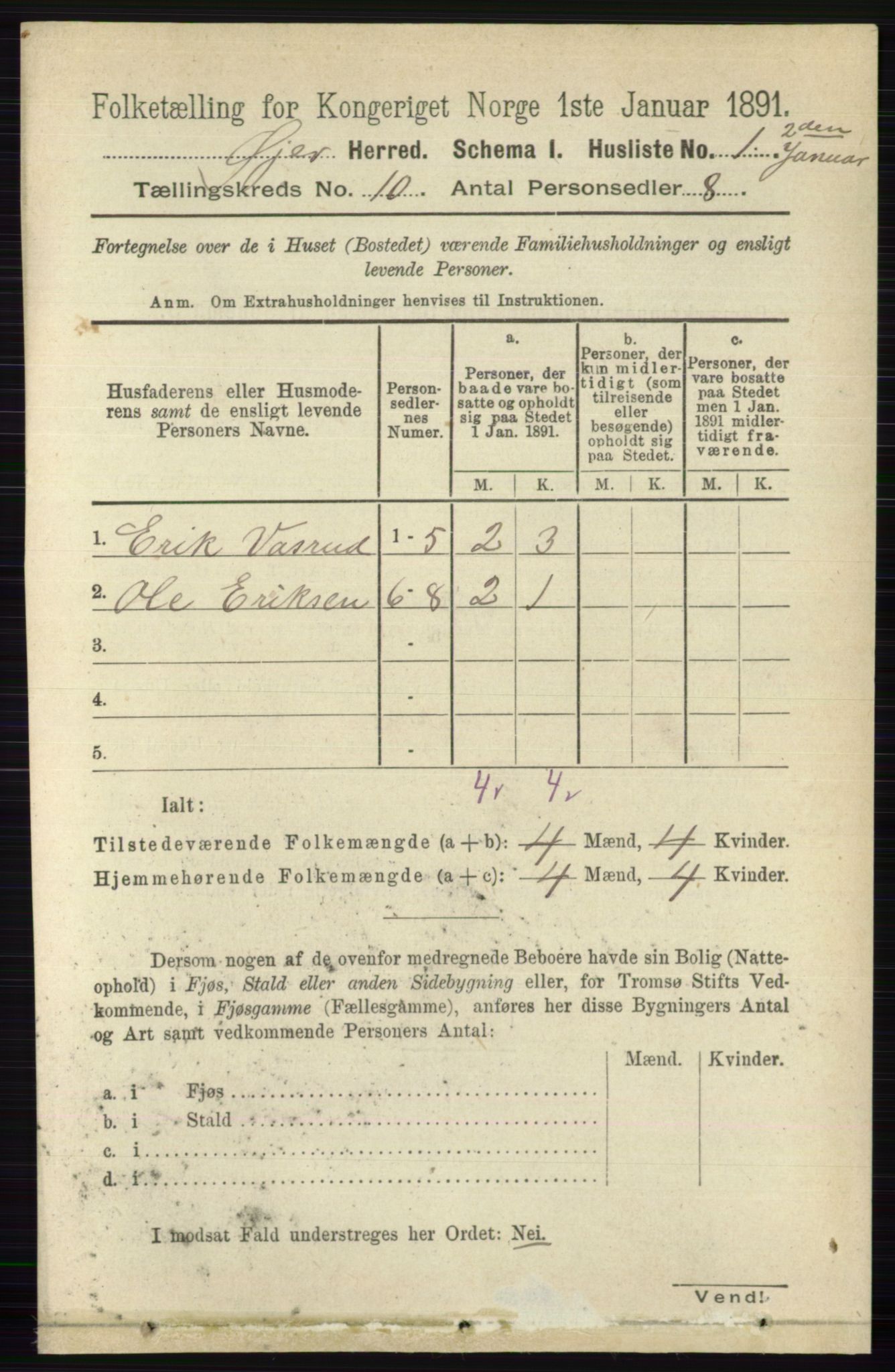 RA, 1891 census for 0521 Øyer, 1891, p. 3495