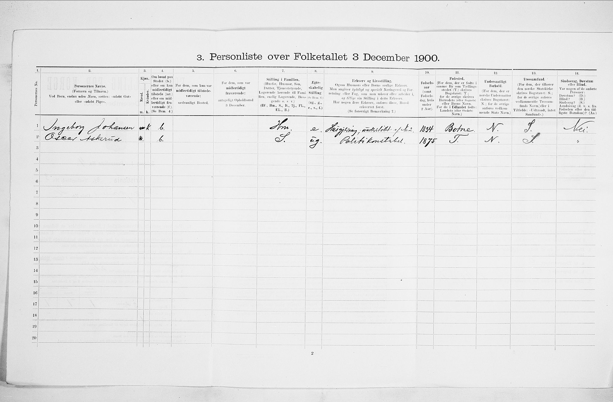 SAO, 1900 census for Kristiania, 1900, p. 49756