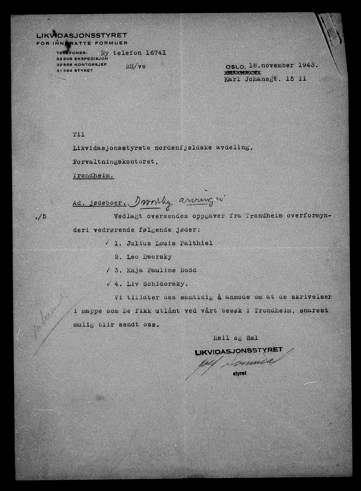 Justisdepartementet, Tilbakeføringskontoret for inndratte formuer, AV/RA-S-1564/H/Hc/Hca/L0895: --, 1945-1947, p. 27