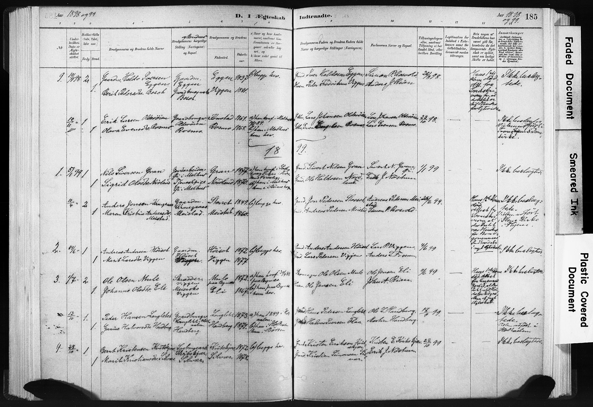 Ministerialprotokoller, klokkerbøker og fødselsregistre - Sør-Trøndelag, SAT/A-1456/665/L0773: Parish register (official) no. 665A08, 1879-1905, p. 185