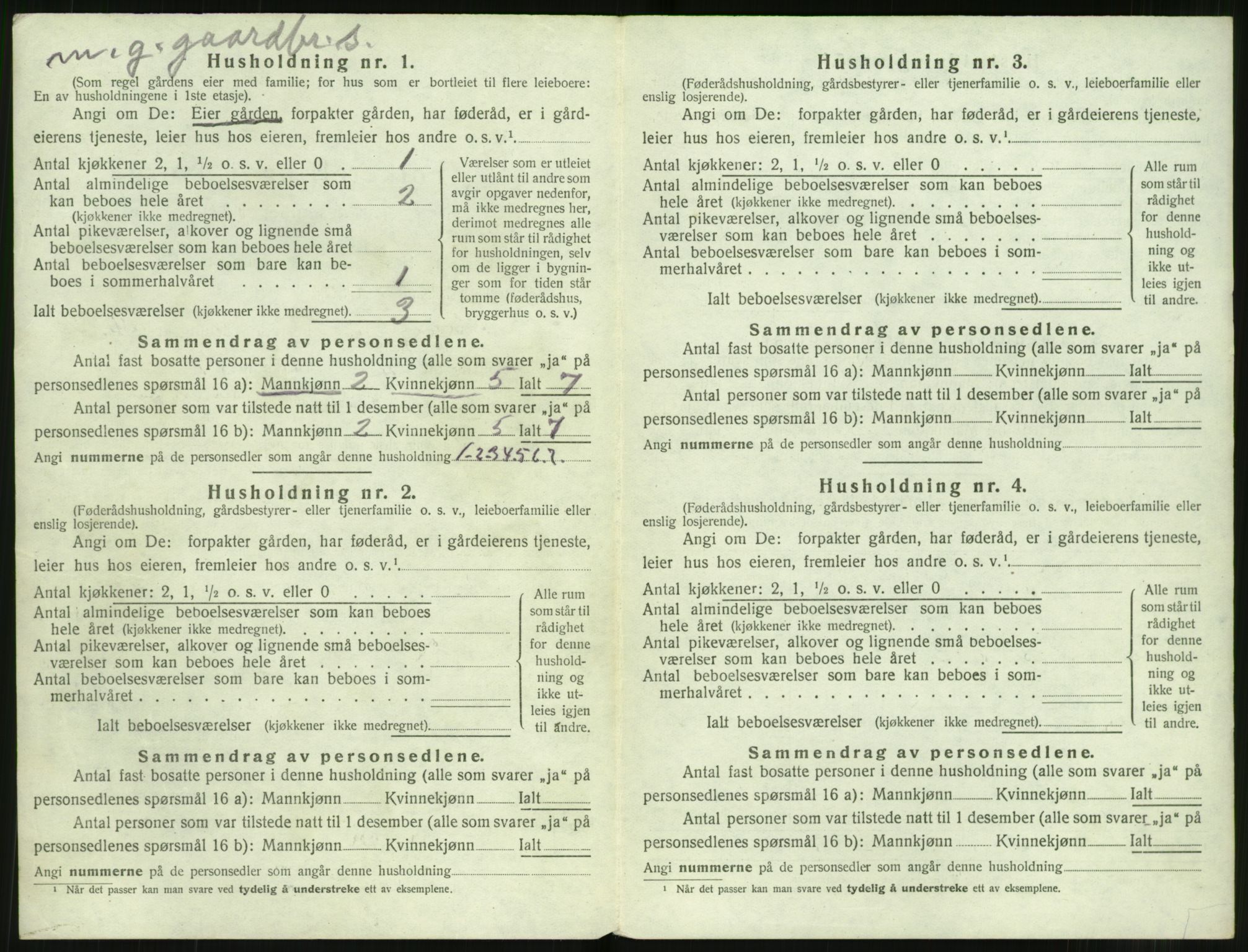 SAT, 1920 census for Ørskog, 1920, p. 127