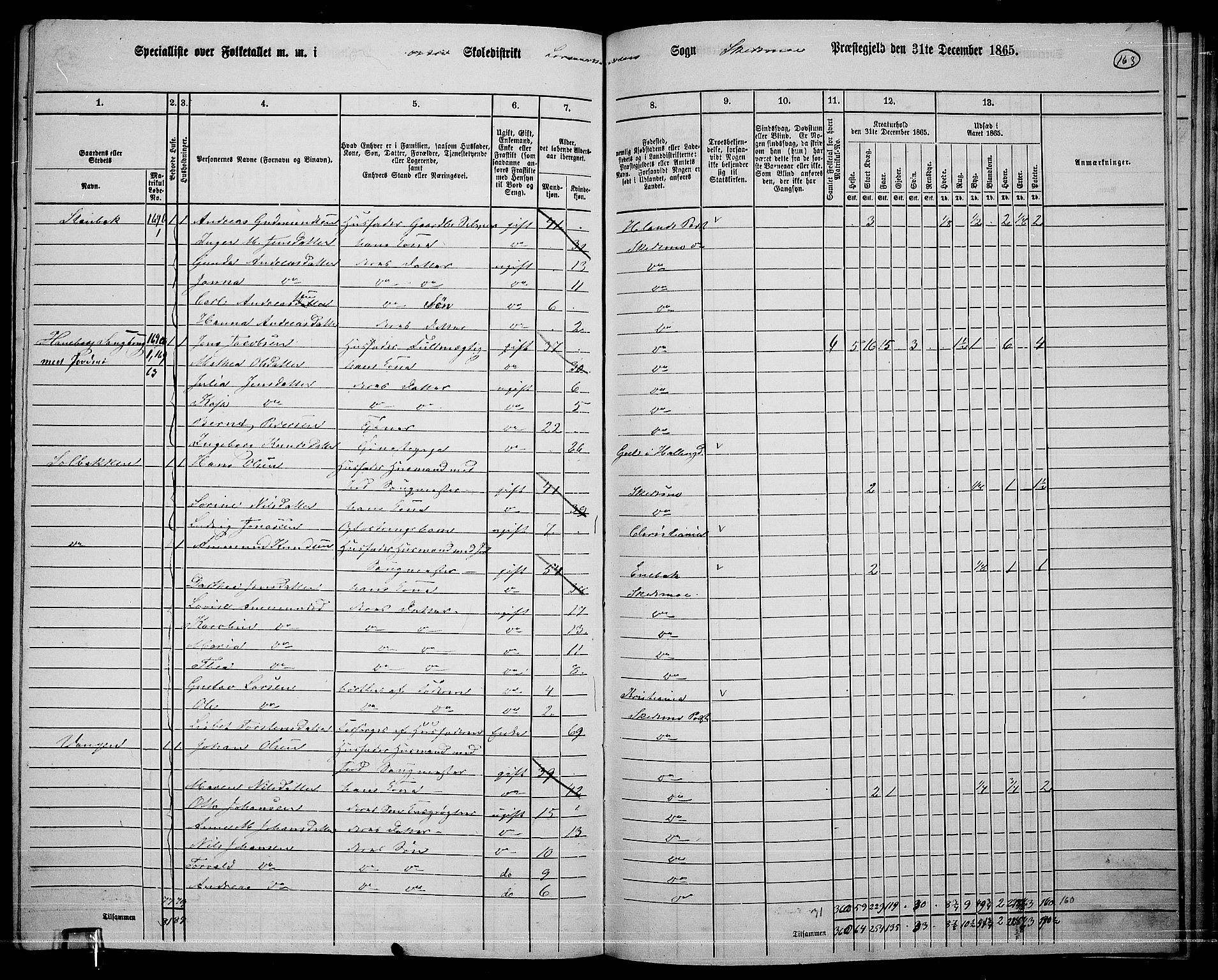 RA, 1865 census for Skedsmo, 1865, p. 146