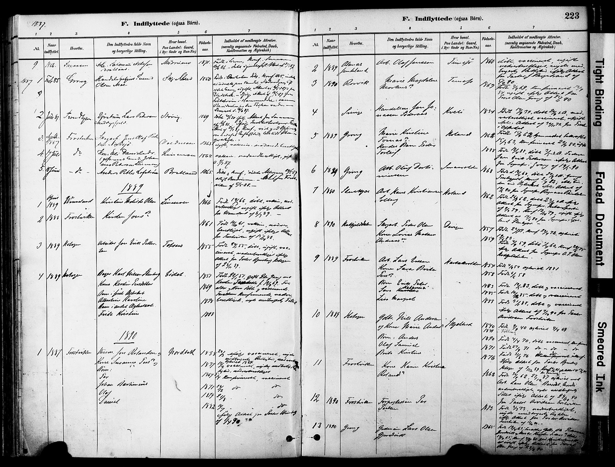 Ministerialprotokoller, klokkerbøker og fødselsregistre - Nord-Trøndelag, SAT/A-1458/755/L0494: Parish register (official) no. 755A03, 1882-1902, p. 223