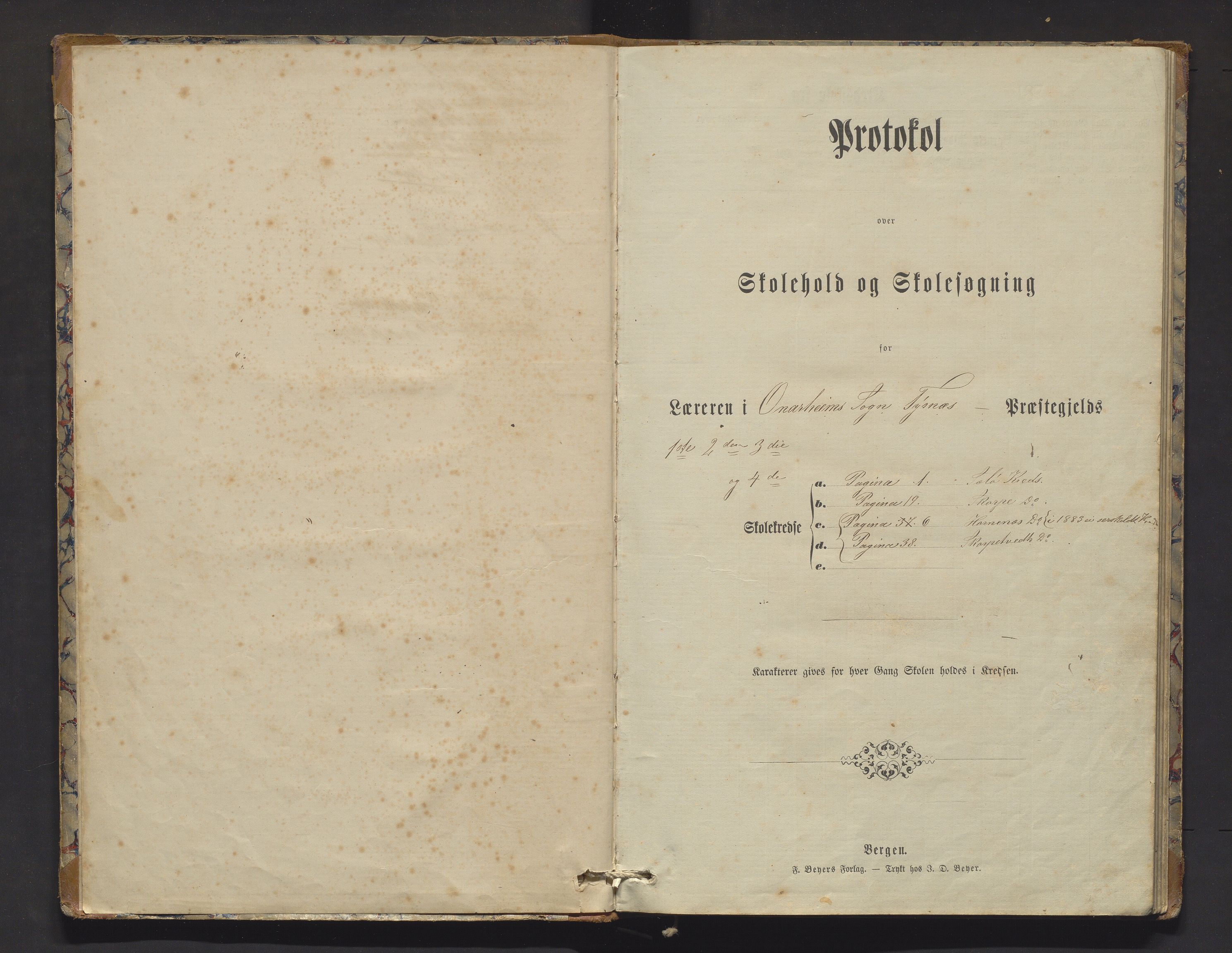 Tysnes kommune. Barneskulane, IKAH/1223-231/F/Fa/Fab/L0004: Skuleprotokoll for Selø, Skorpe, Hodnanes, Skorpetveit, Skade, Laukhamer, Ånuglo, Flakke og Flornes krinsar, 1875-1893