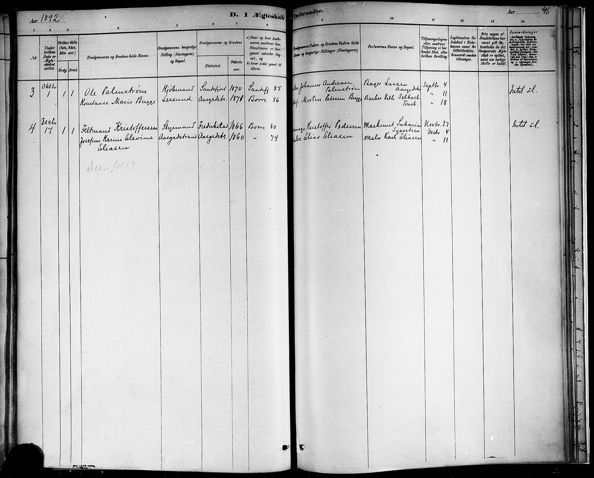 Borre kirkebøker, AV/SAKO-A-338/F/Fb/L0001: Parish register (official) no. II 1, 1878-1892, p. 46