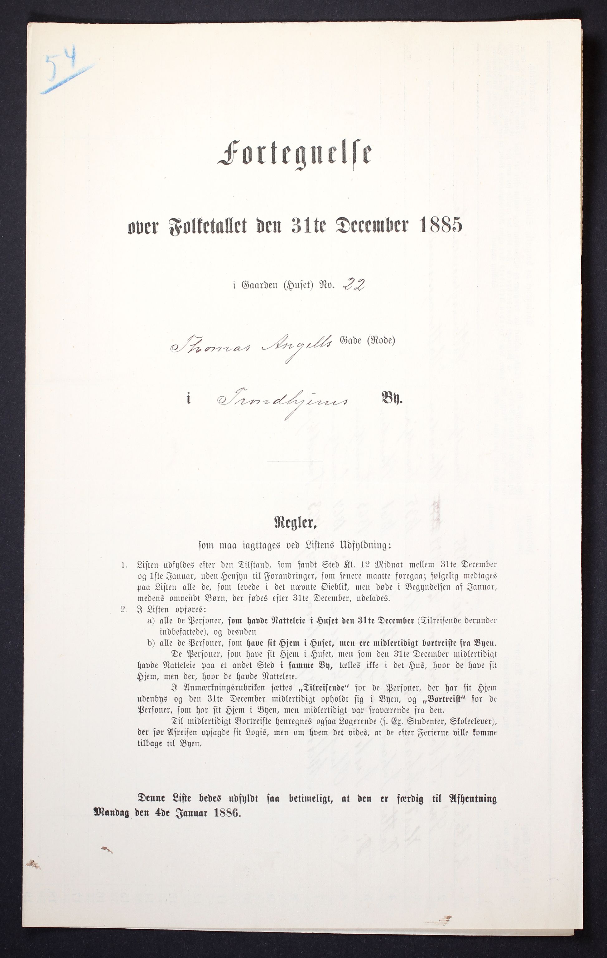 SAT, 1885 census for 1601 Trondheim, 1885, p. 660