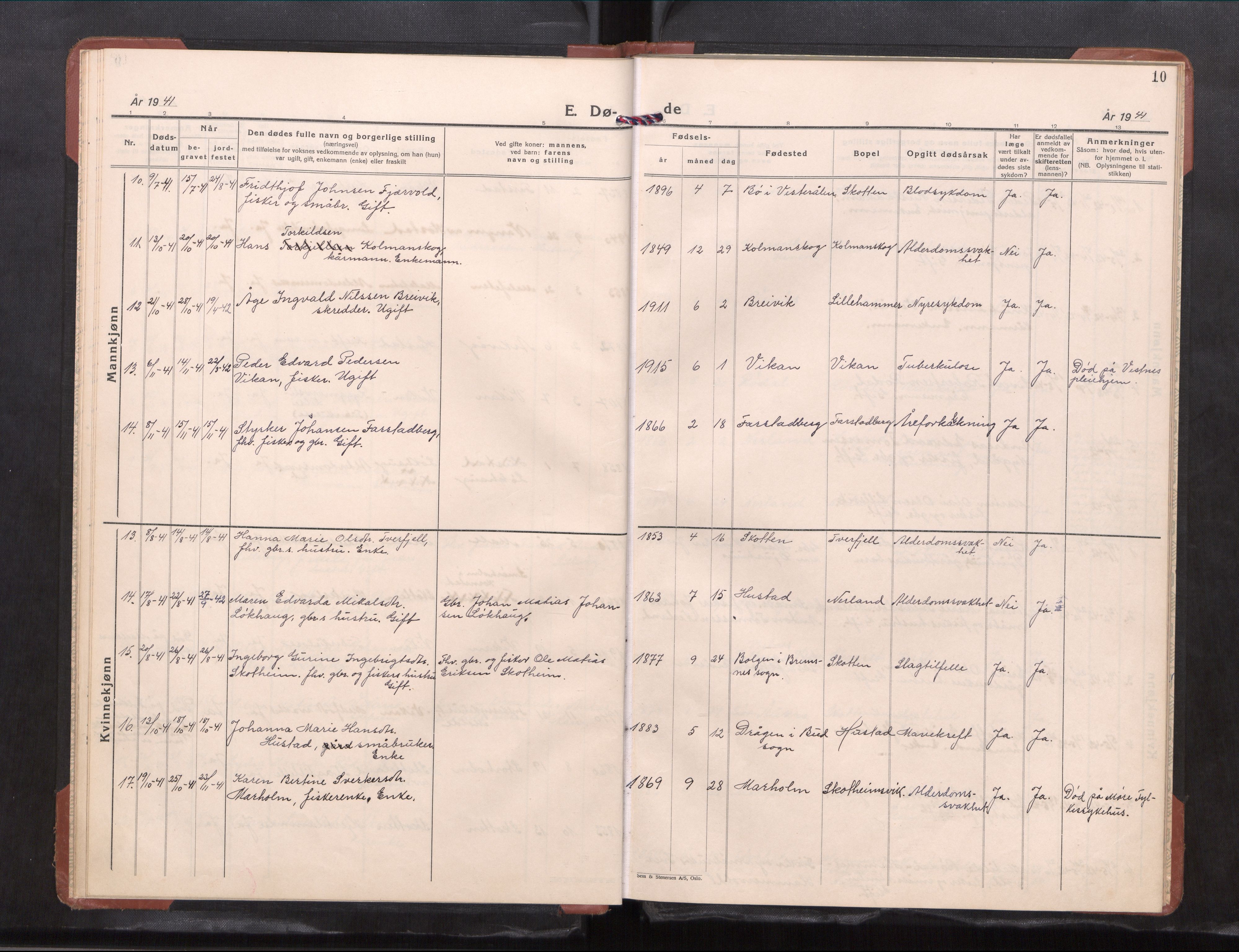 Ministerialprotokoller, klokkerbøker og fødselsregistre - Møre og Romsdal, AV/SAT-A-1454/567/L0788: Parish register (copy) no. 567---, 1939-1954, p. 10