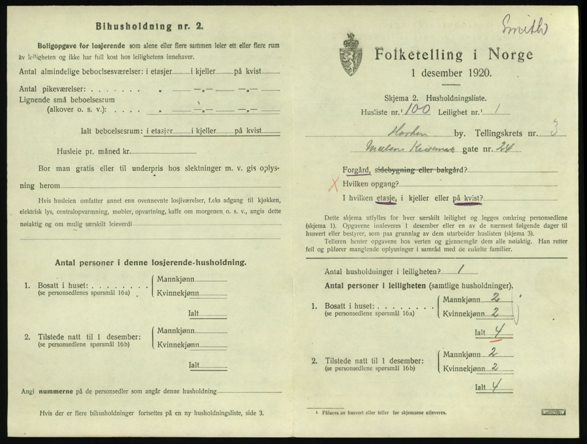 SAKO, 1920 census for Horten, 1920, p. 4465