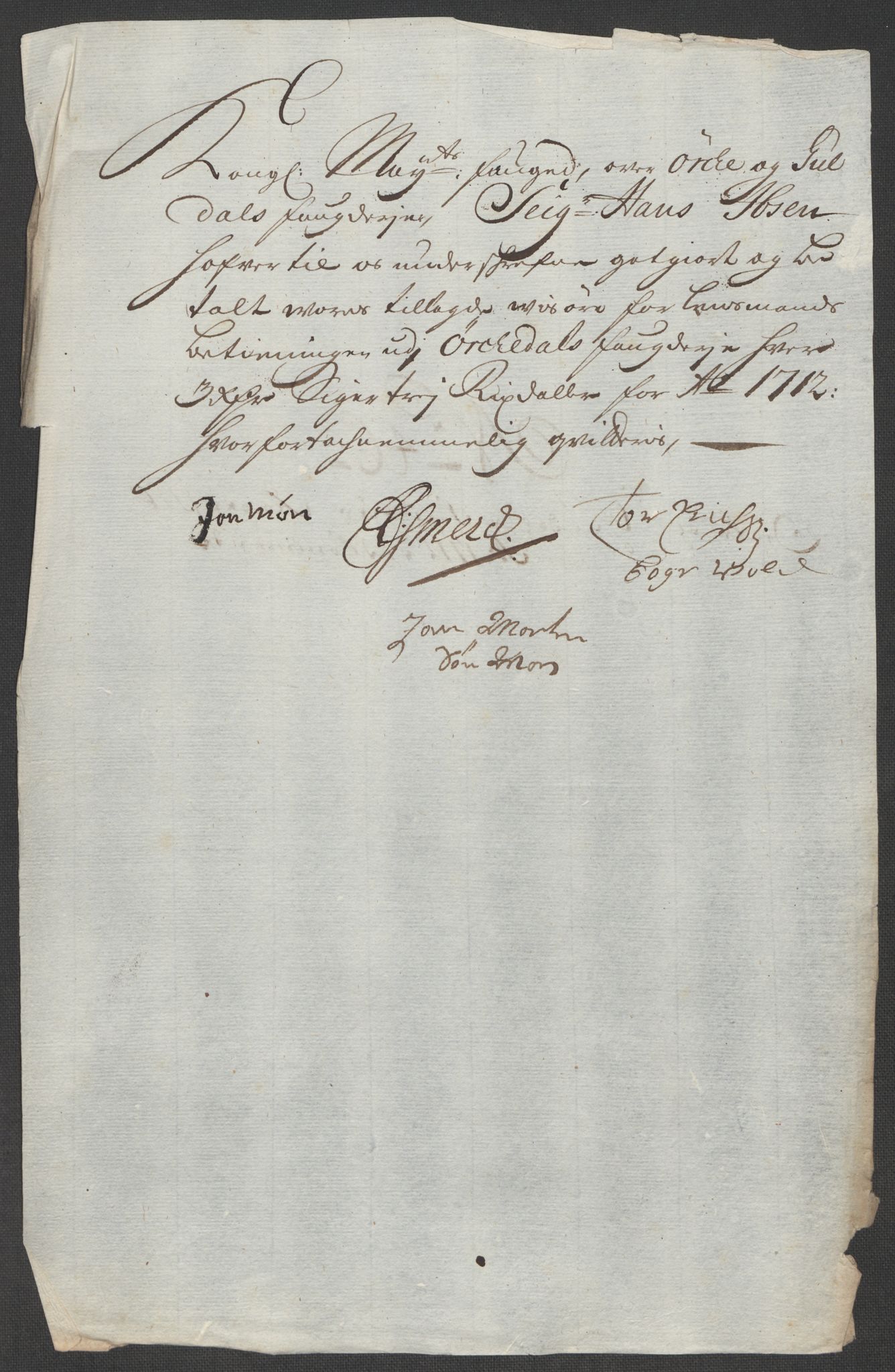 Rentekammeret inntil 1814, Reviderte regnskaper, Fogderegnskap, RA/EA-4092/R60/L3963: Fogderegnskap Orkdal og Gauldal, 1712, p. 394