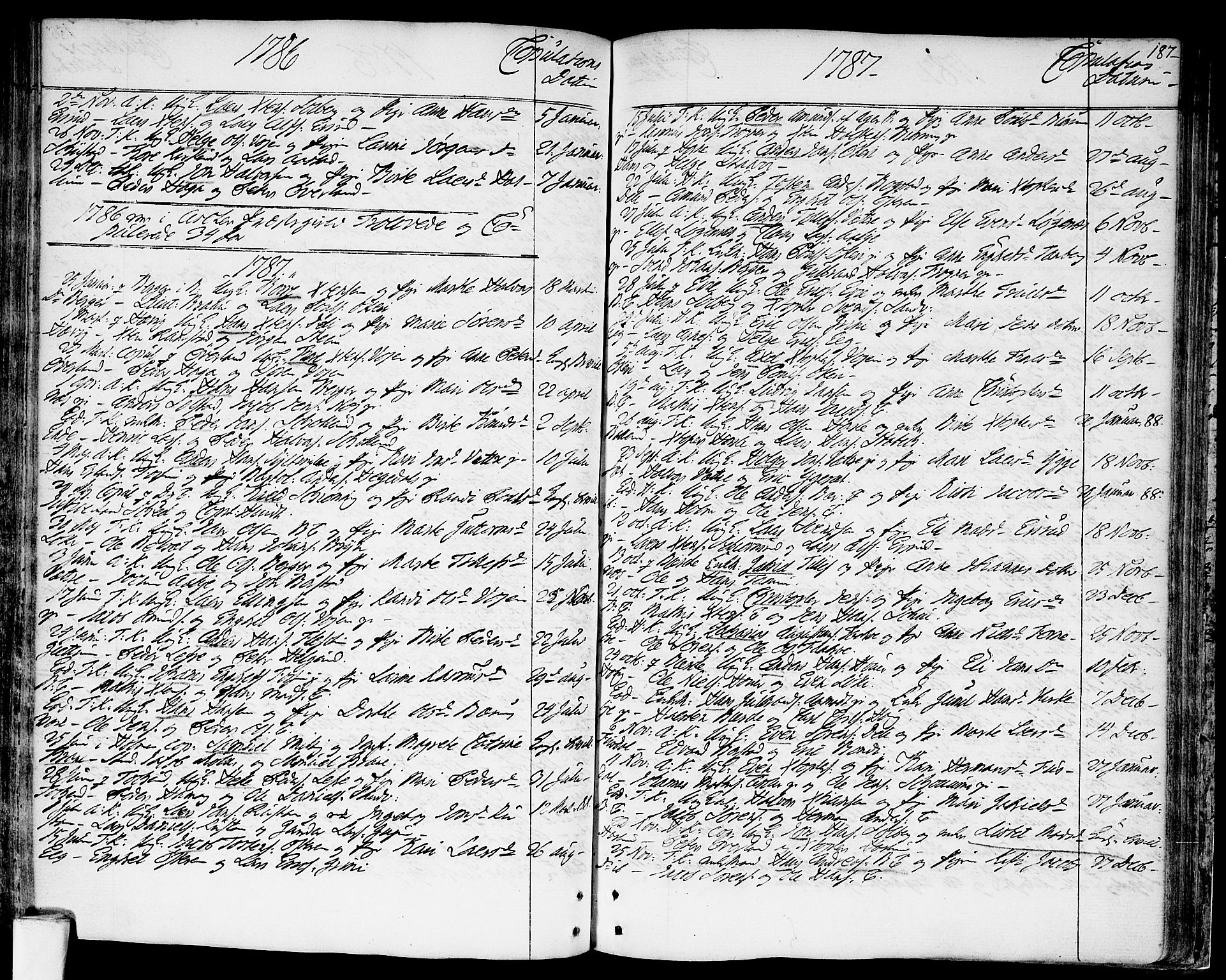 Asker prestekontor Kirkebøker, SAO/A-10256a/F/Fa/L0003: Parish register (official) no. I 3, 1767-1807, p. 187