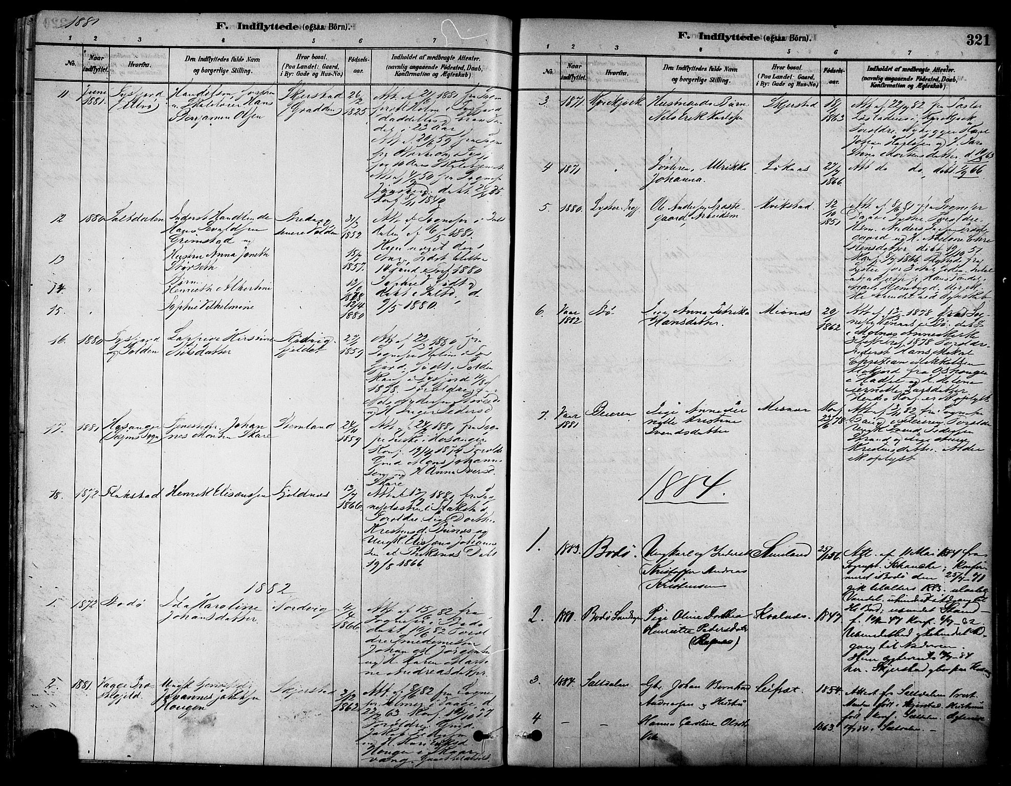 Ministerialprotokoller, klokkerbøker og fødselsregistre - Nordland, SAT/A-1459/852/L0740: Parish register (official) no. 852A10, 1878-1894, p. 321