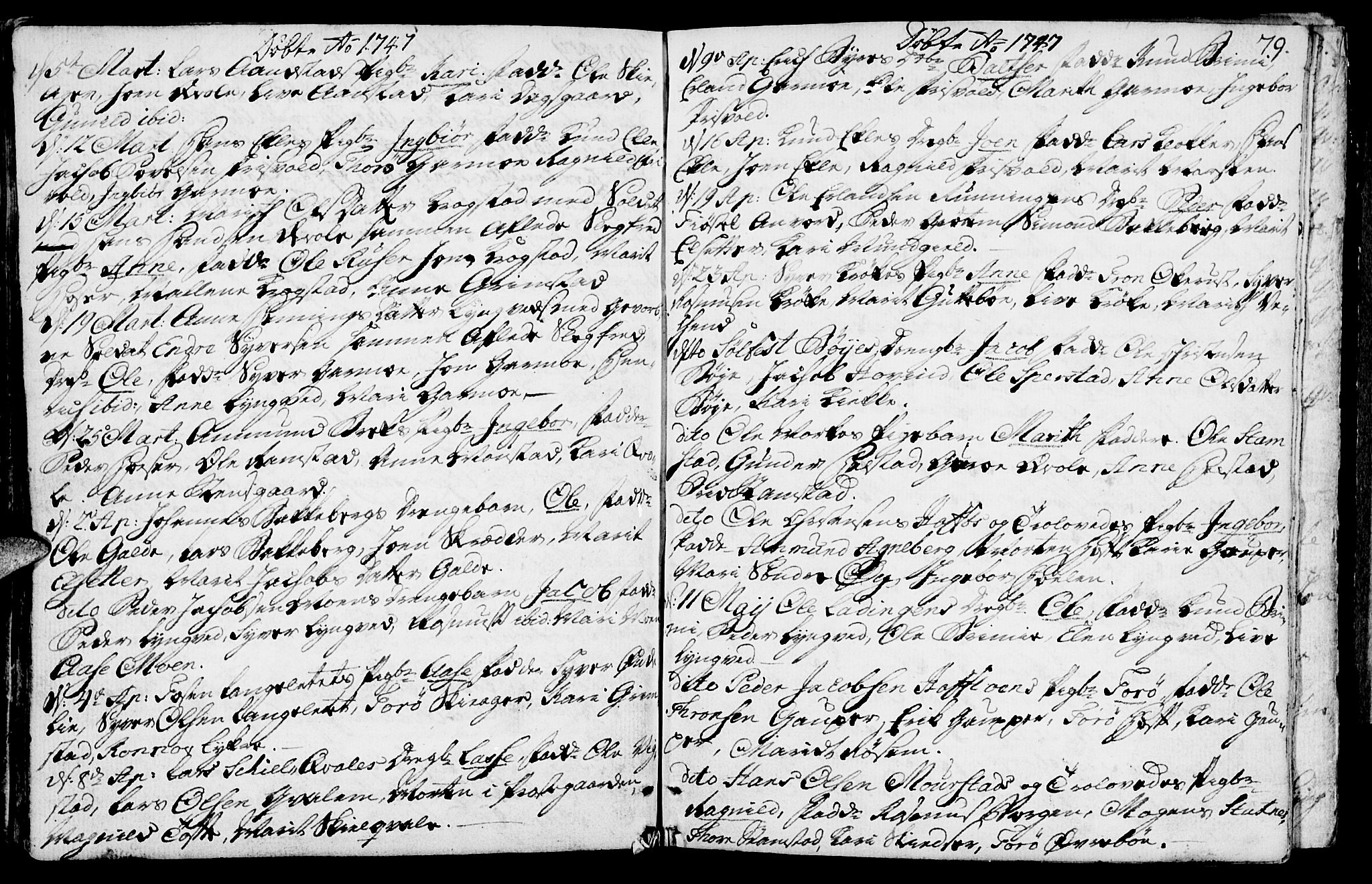 Lom prestekontor, SAH/PREST-070/K/L0001: Parish register (official) no. 1, 1733-1748, p. 79