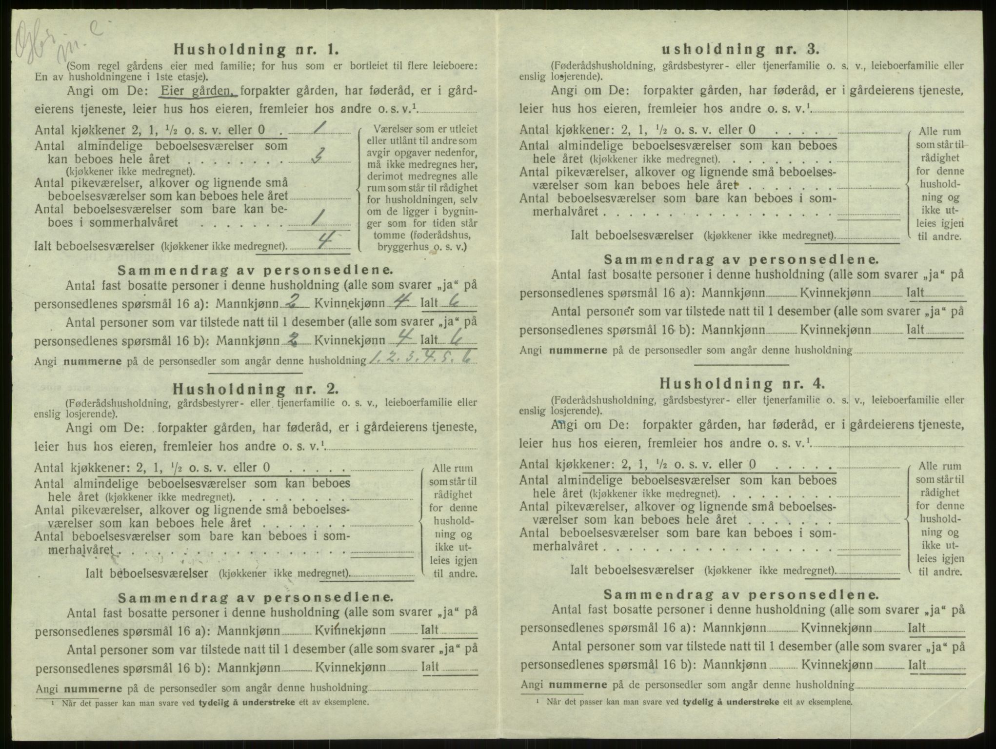 SAB, 1920 census for Haus, 1920, p. 826