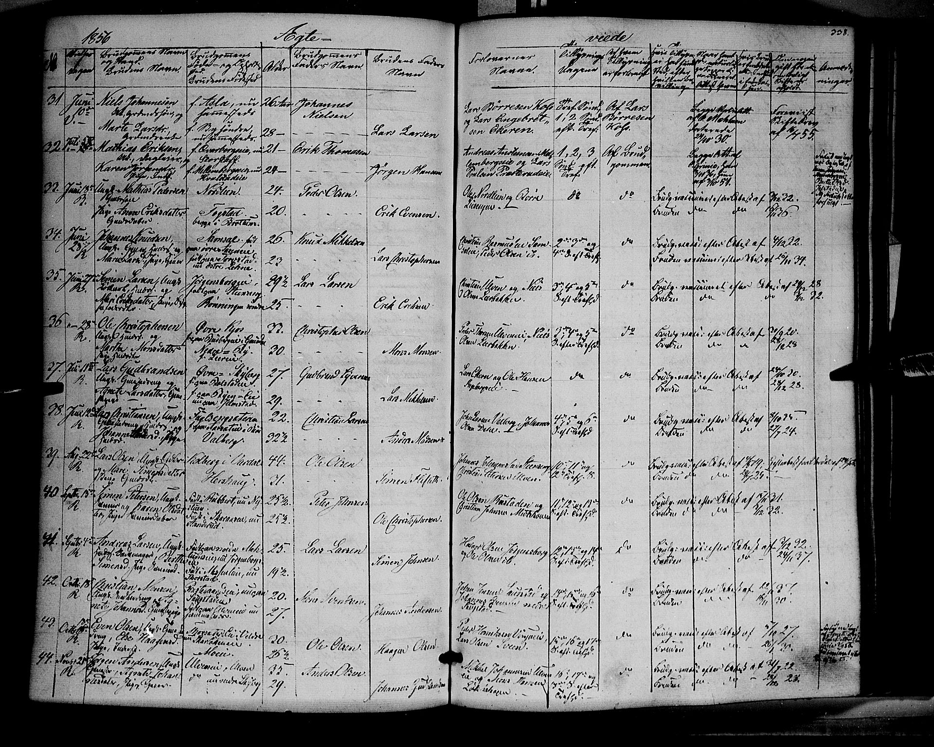 Ringsaker prestekontor, AV/SAH-PREST-014/K/Ka/L0009: Parish register (official) no. 9, 1850-1860, p. 338