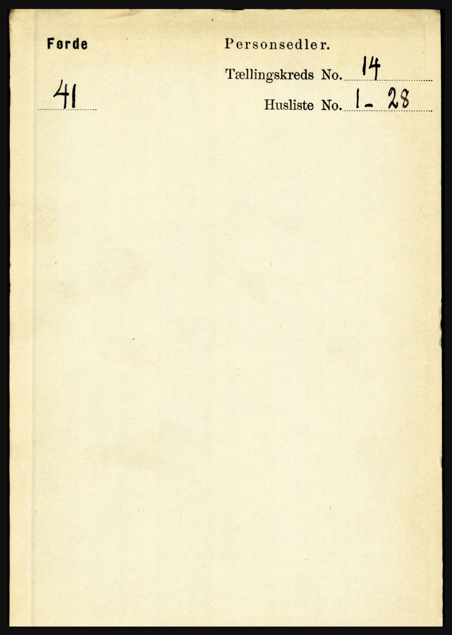 RA, 1891 census for 1432 Førde, 1891, p. 5126